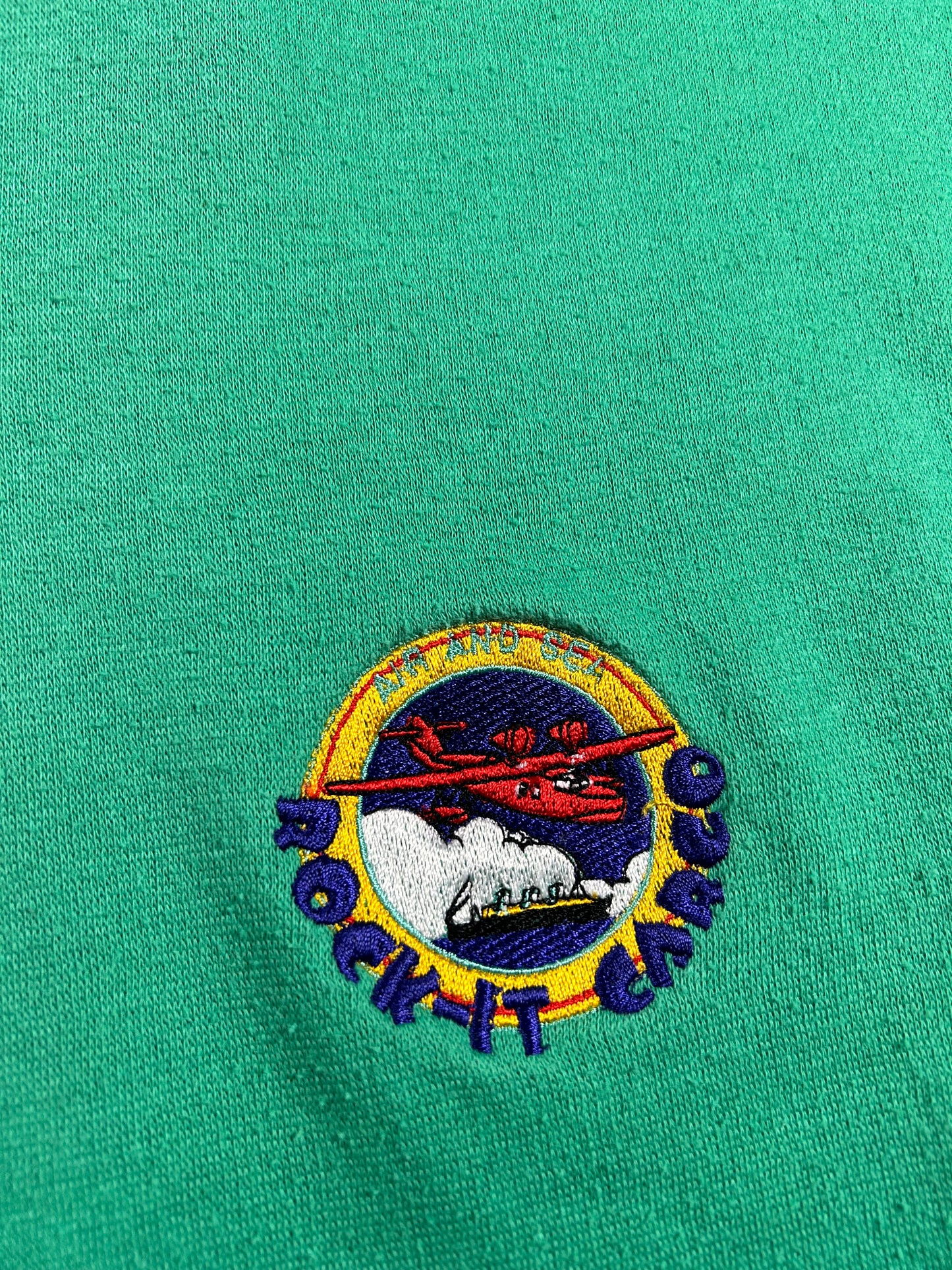 Vintage Nike Rock-it Cargo Air & Sea Force Air Zip Sweatshirt Green M/S 23.25x25 Inches
