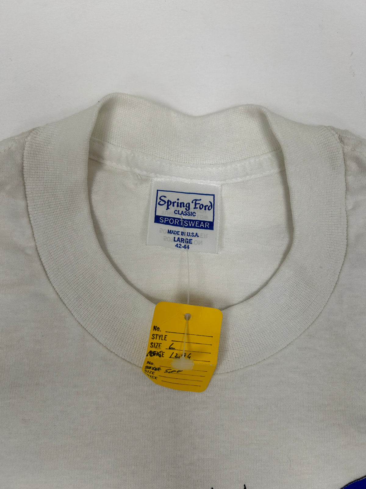 Vintage Logo 7 1987 Denver Broncos Rockymontus Milehighus NFL Tee Small/Med Fit 18.75x27.75 Inches DS Brand New As Is