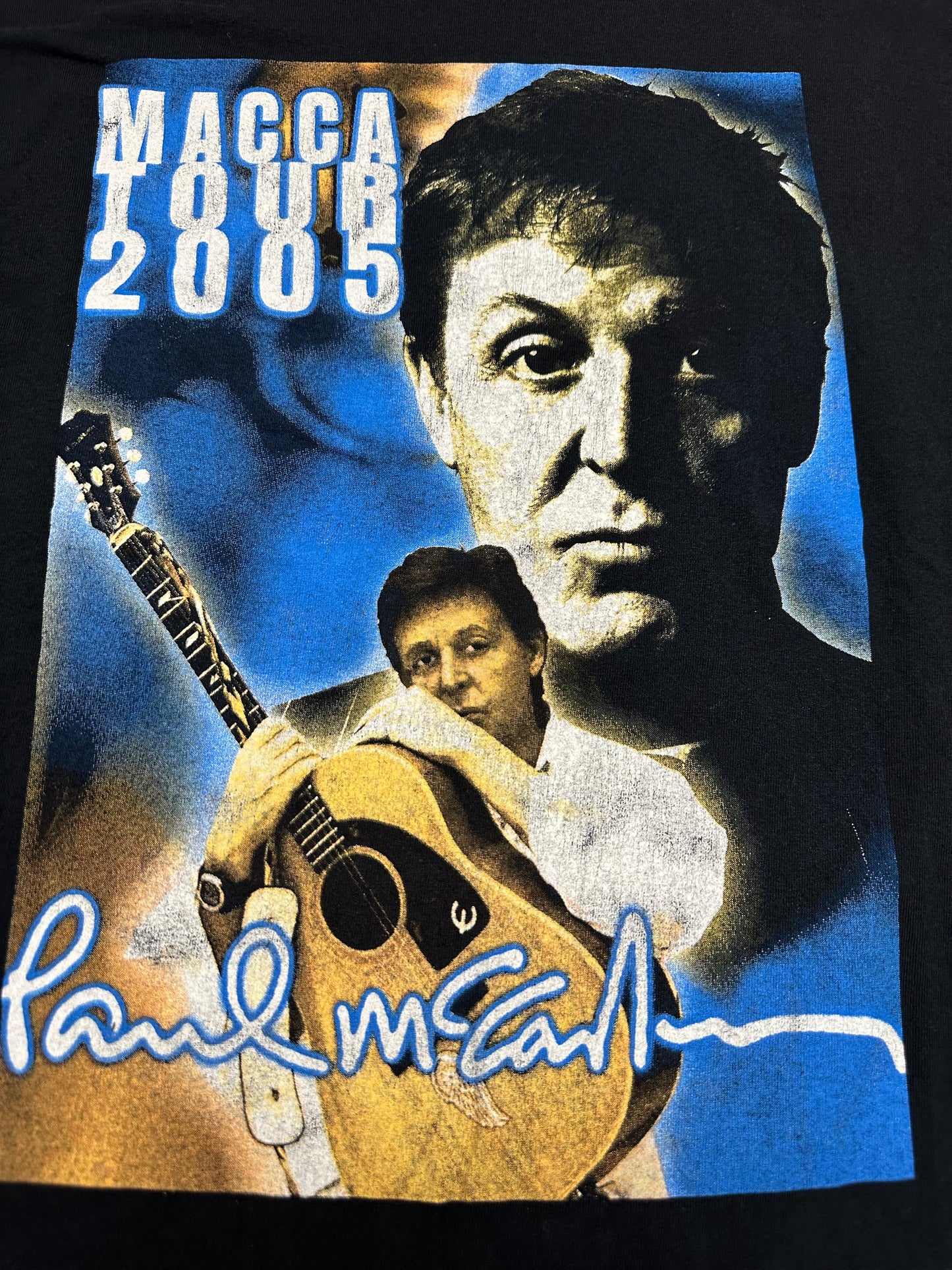 Vintage 2005 Paul McCartney Macca Tour Music Tee Parking Lot Shirt XL/L 22.5x28.75 Inches As Is