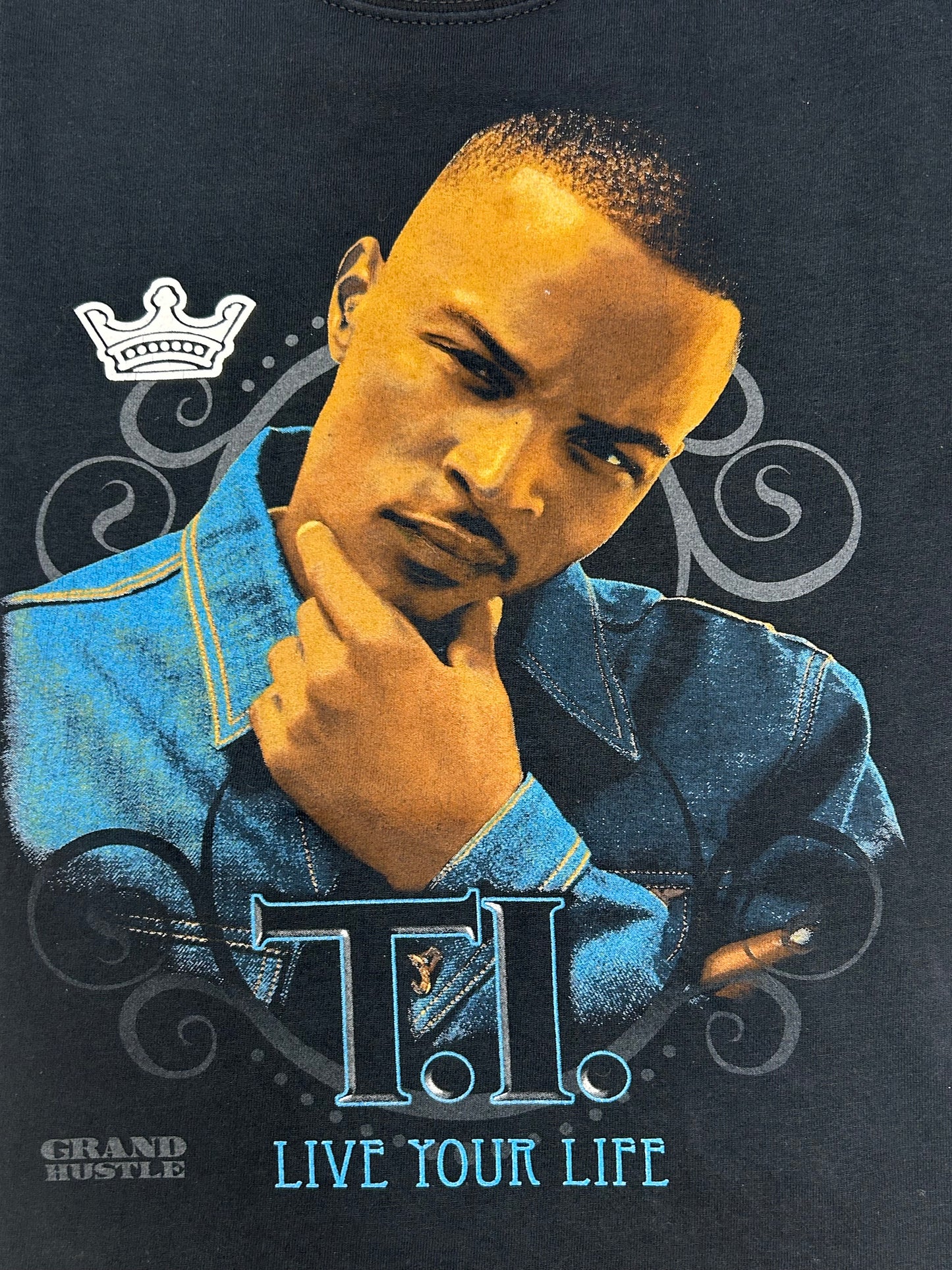 Vintage T.I. Live Your Life Grand Hustle Rap Shirt Parking Lot Tour Tee Small 18.25x26.5 Inches