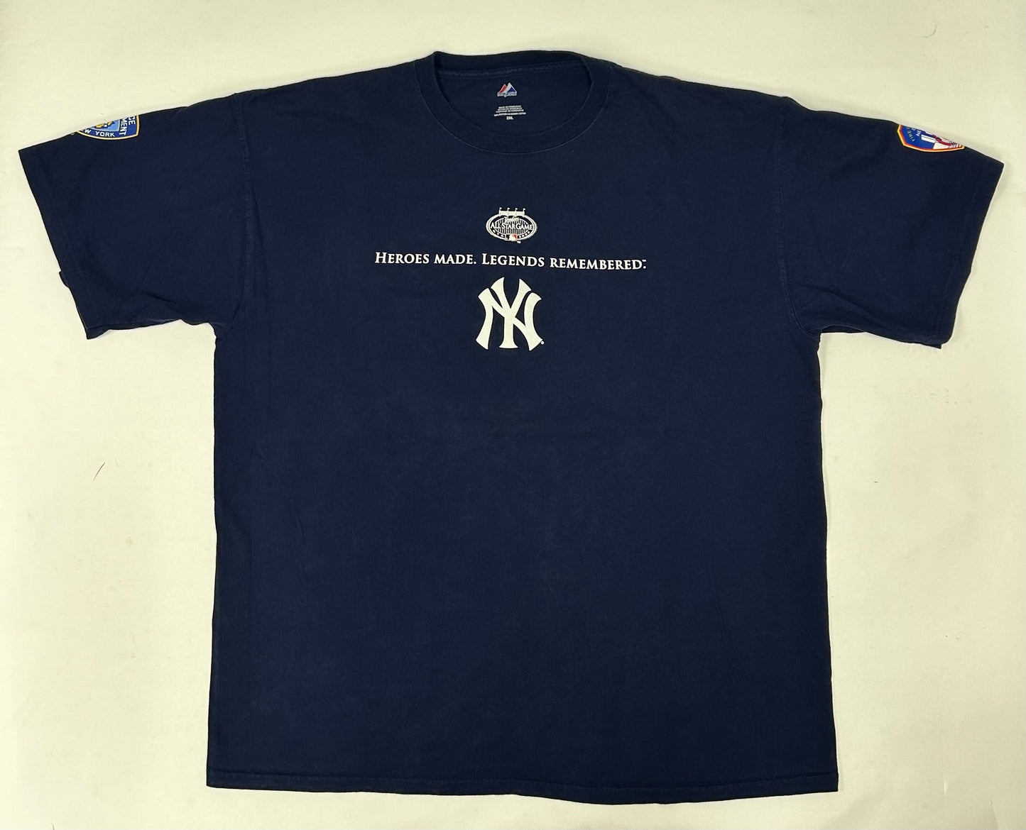 Majestic 2008 MLB All-Star Game Heroes Made. Legends Remembered New York Yankees City Of New York Police & Fire Departments Tee 2XL