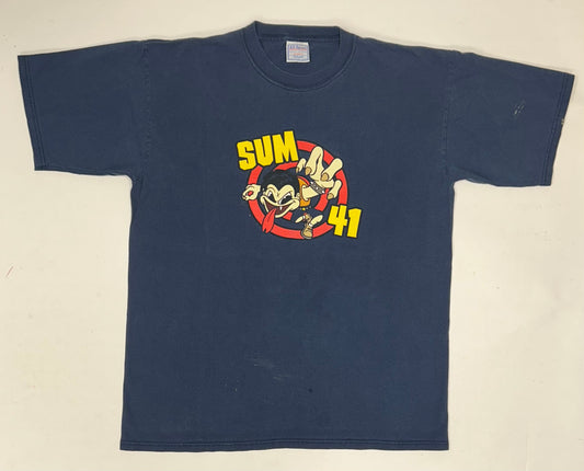 Vintage Sum 41 Band Tee Punk Rock Y2K Music Graphic Tee Skate XL 22.75x29.25 Inches All Sport Tag