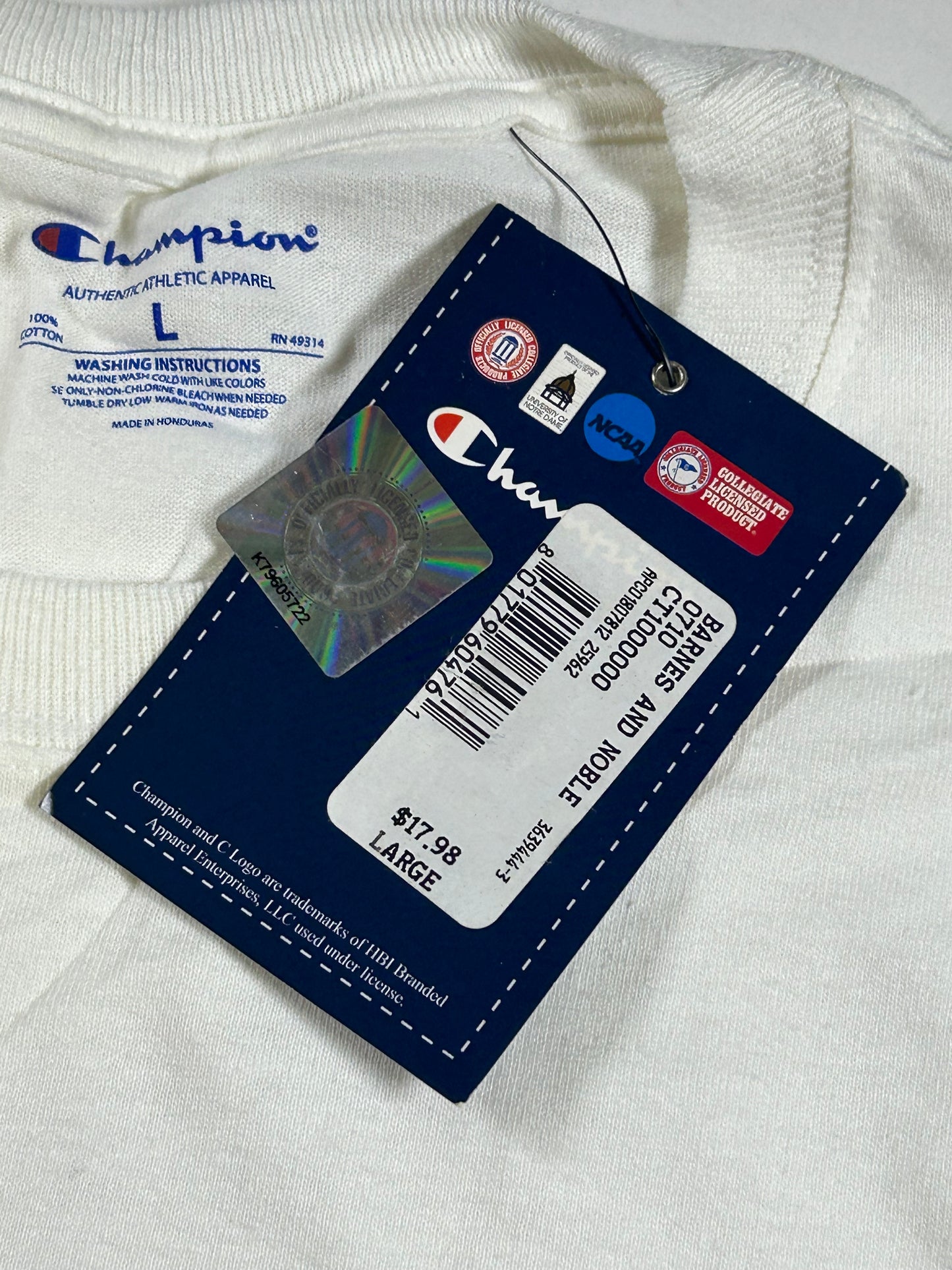 Penn State Nittany Lions Baseball NCAA College Champion Tee Large 21.75x31.25 Inches White Brand New