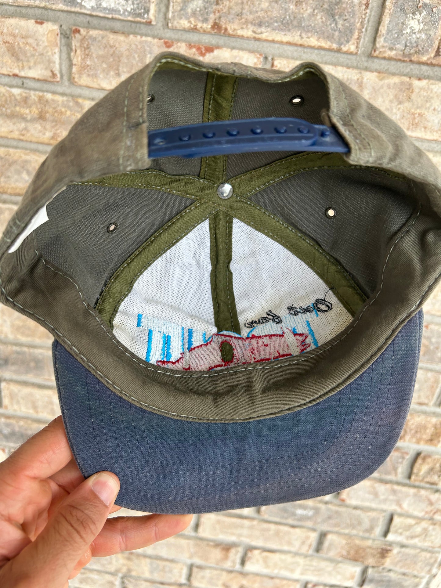Vintage Out for Trout Snapback Fishing Hat Cap Made In The USA Great Fading 90s