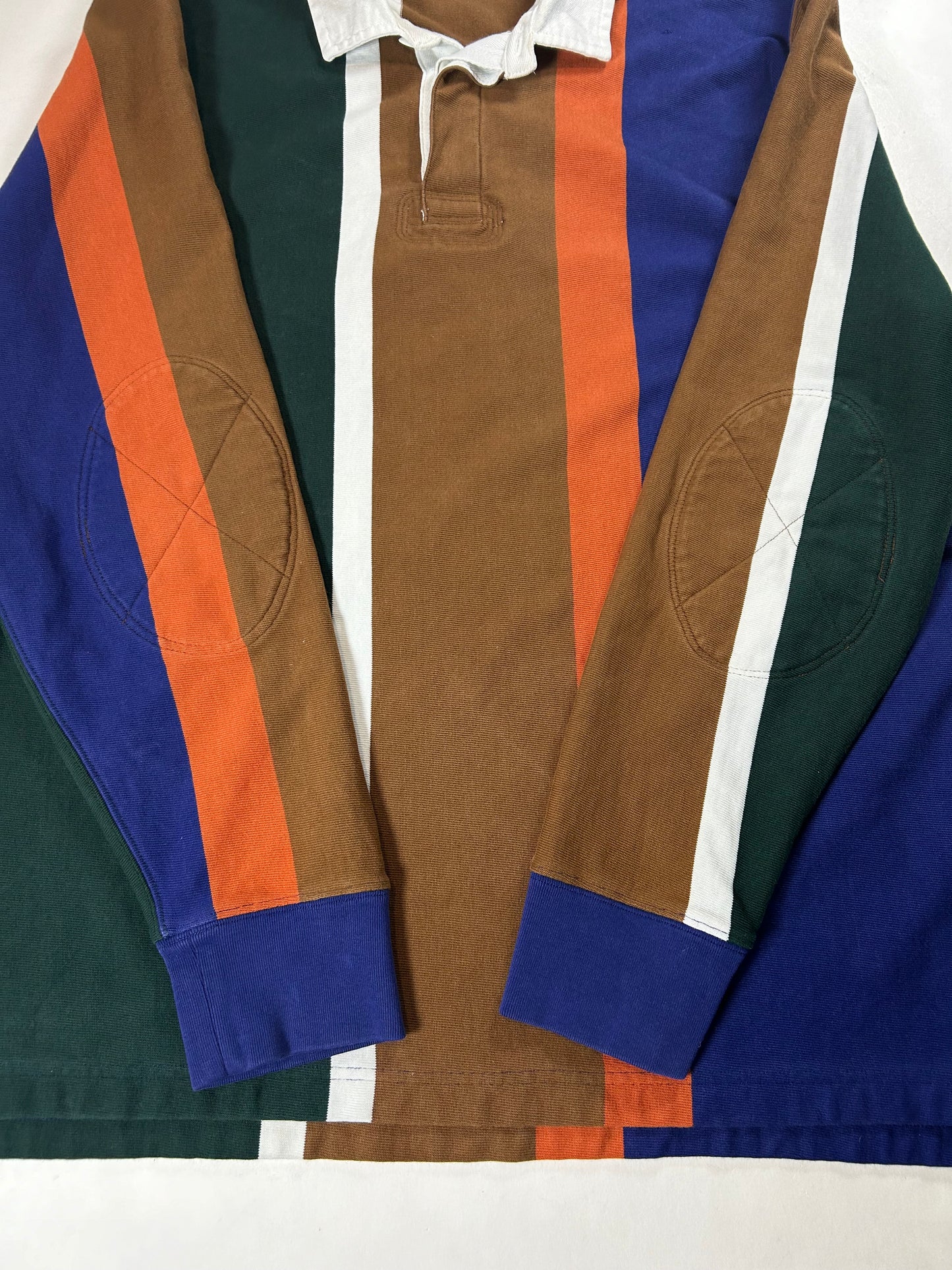 J. Crew Rugby Polo Big Stripe Color Long Sleeve Shirt XL 25x30.25 Inches FA22