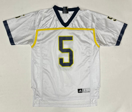 Vintage 00s Adidas Michigan Wolverines NCAA College Football  Jersey Youth Large 19x25.75/27.75 Inches