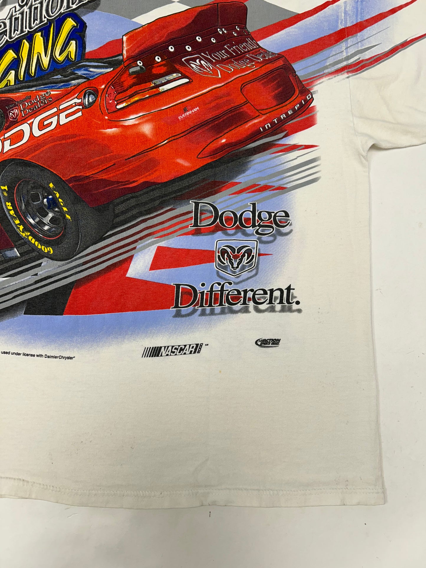 Vintage Chase Authentics NASCAR Dodge R/T Evernham #19 Dare To Be Different XL 25x29.5 Inches As Is