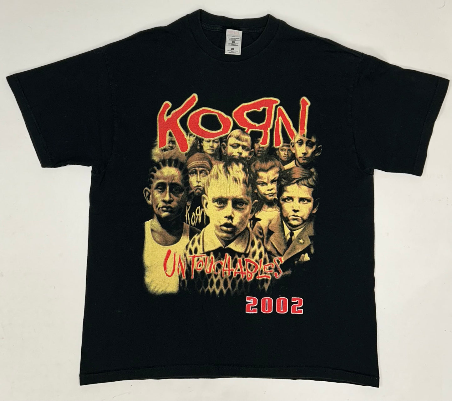 Vintage 2002 Korn Untouchables  The Tour With No Name Band Heavy Rock Shirt XL 23.25x29.25 Inches