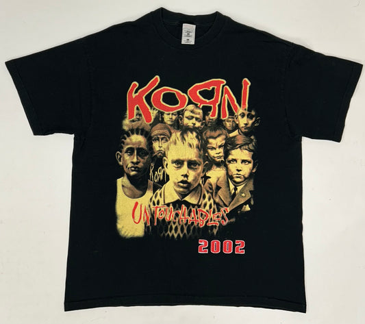 Vintage 2002 Korn Untouchables  The Tour With No Name Band Heavy Rock Shirt XL 23.25x29.25 Inches