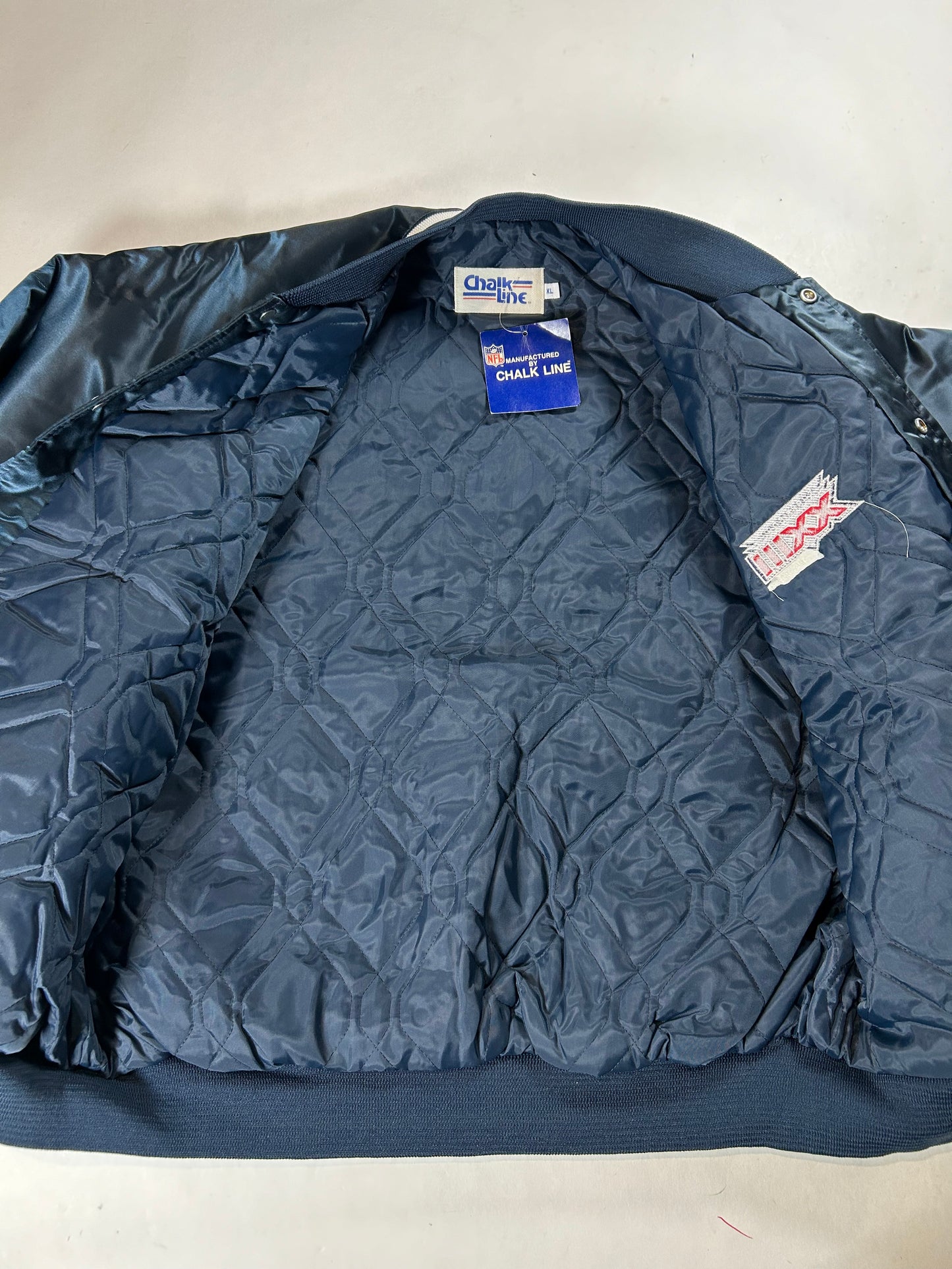 DS Brand New With Tag Vintage Chalk-Line NFL Super Bowl XXIII 1988 Satin Button Up Jacket XL 27x27 Inches