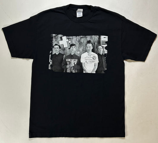 Vintage +44 North American Tour 2007 Music Band Tee Mark Hoppus Travis Barker Large 21.5x30.25 Inches