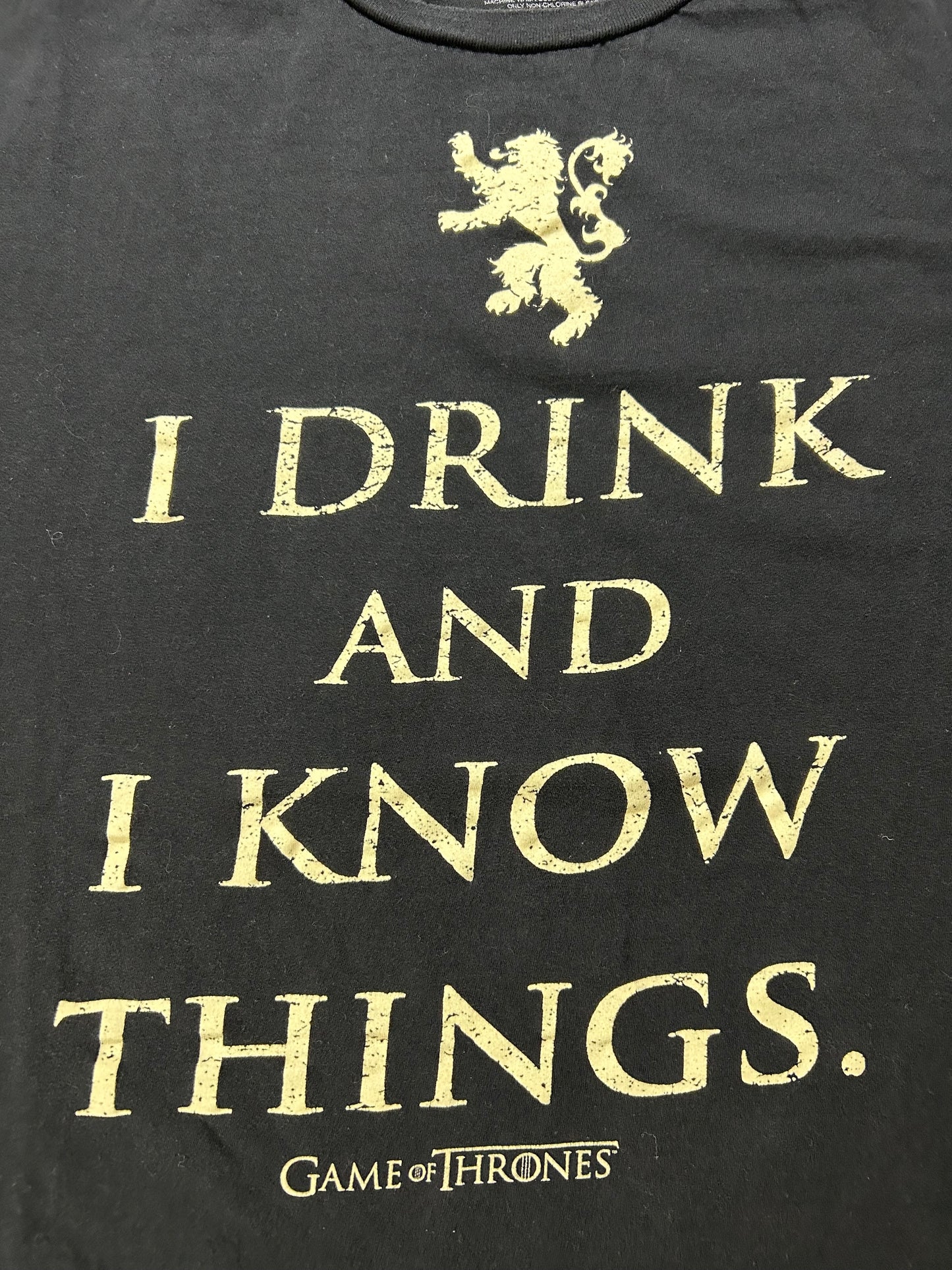 Game Of Thrones I Drink and I Know Things TV Show Promo Tee 2XL 27.5x28.5 Black