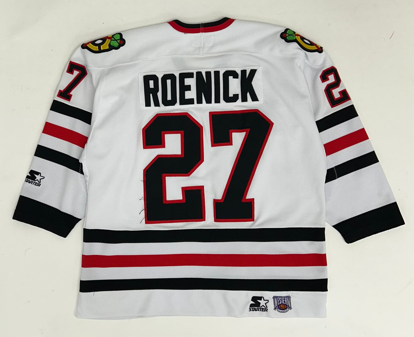Vintage Starter NHL Chicago Blackhawks Jeremy Roenick Hockey Jersey Men’s Large 28x29.75 Inches