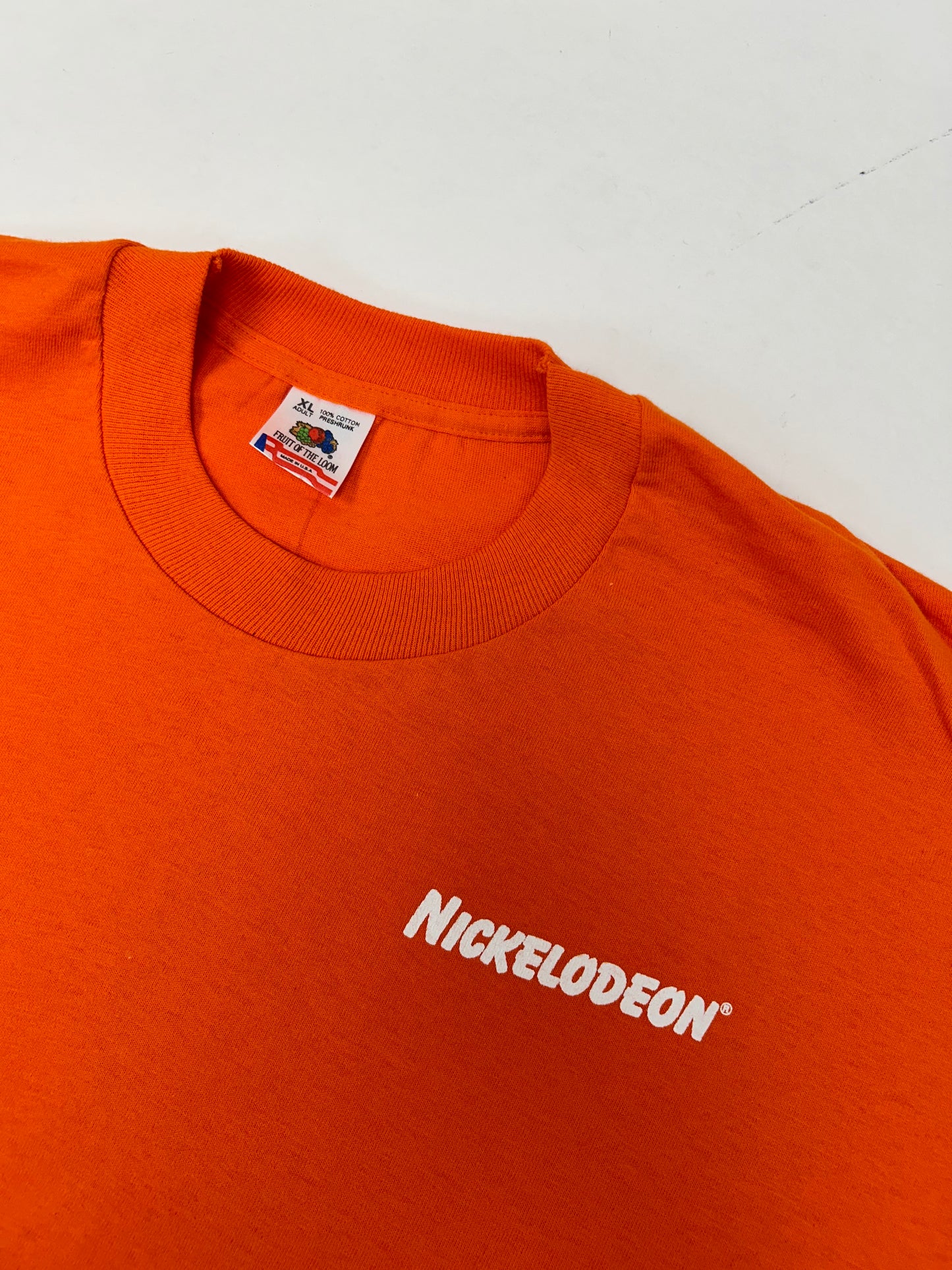 Vintage 90s Nickelodeon Orange TV Promo Tee XL 24.25x32 Inches