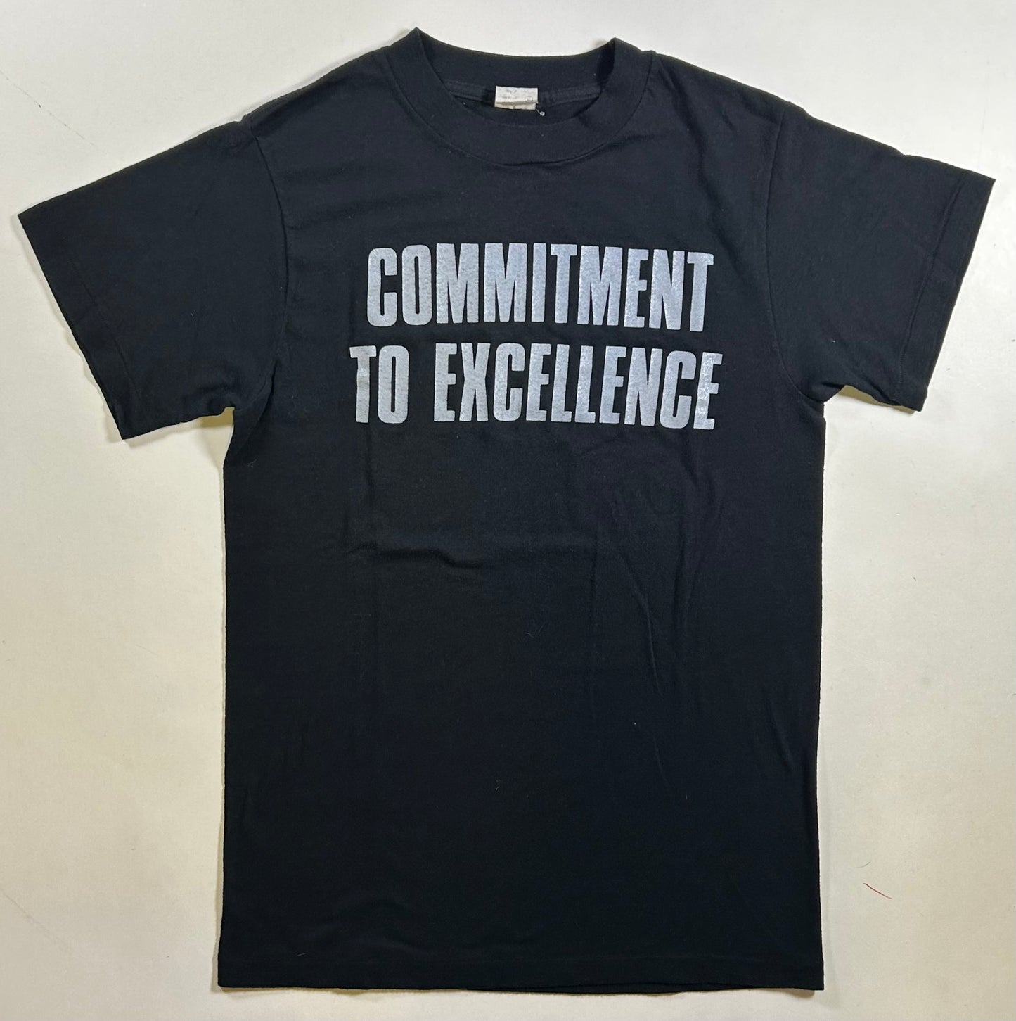 Vintage 80s Commitment To Excellence Motivational Tee Small Fit 17.25x26.25 Inches