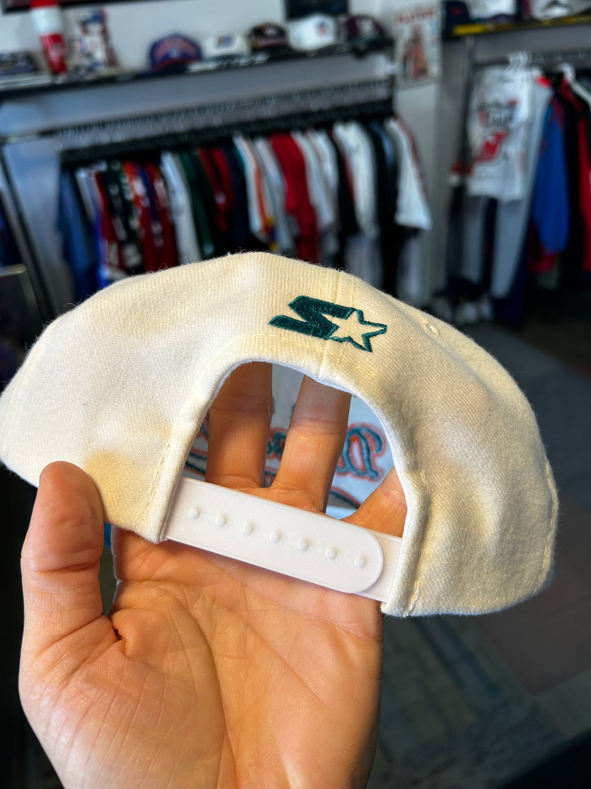Vintage Miami Dolphins Football NFL Script Snapback Hat Starter Rare 90s Wool