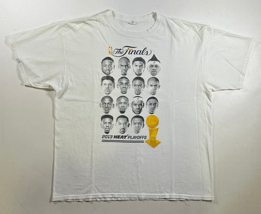 Miami Heat The Finals 2013 NBA Playoffs Players Face T-Shirt XL 23.75x27.5 Inches Anvil As Is