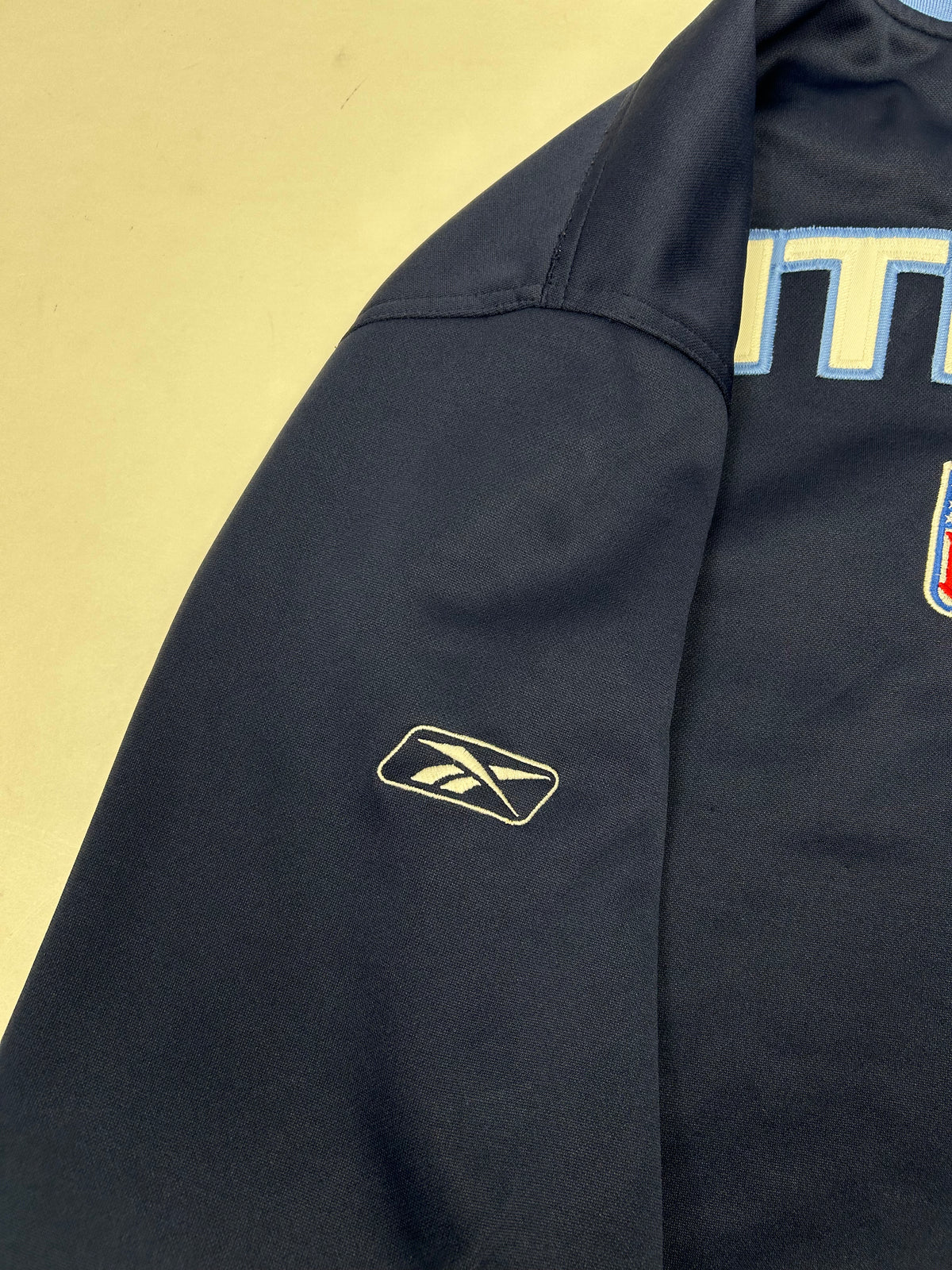Tennessee Titans Jacket Reebok NFL Team Apparel 1/4 Zip Pullover XL Fits Like 2XL 28.5x30.25 Inches