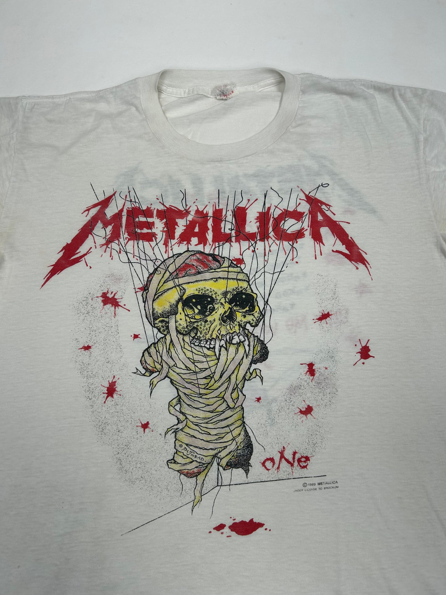 Vintage 1989 Metallica One Landmine Left Me With Life In Hell Pushead Band Music Tee 22x25 M/L Fit