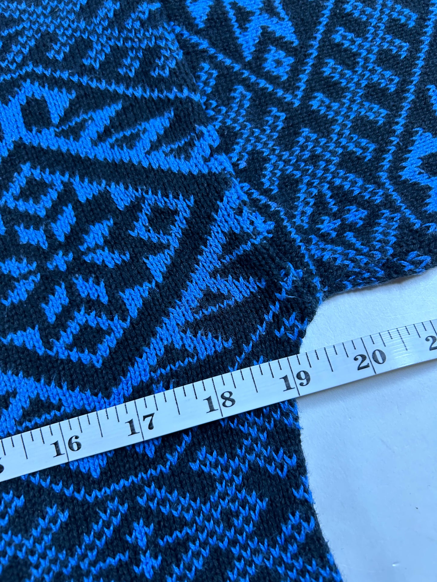 Vintage Calvin Klein Sport Petite Blue Black Geometric 90s USA Made Small Women’s 19x22 Inches