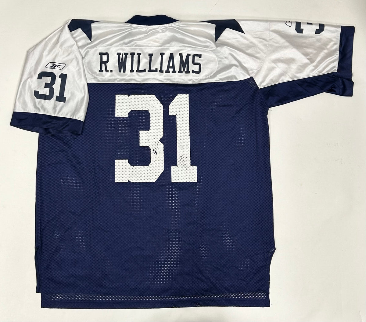 Roy Williams 31 Dallas Cowboys NFL Throwback Reebok Blue Jersey 2XL 29x33.5/35.5 Inches