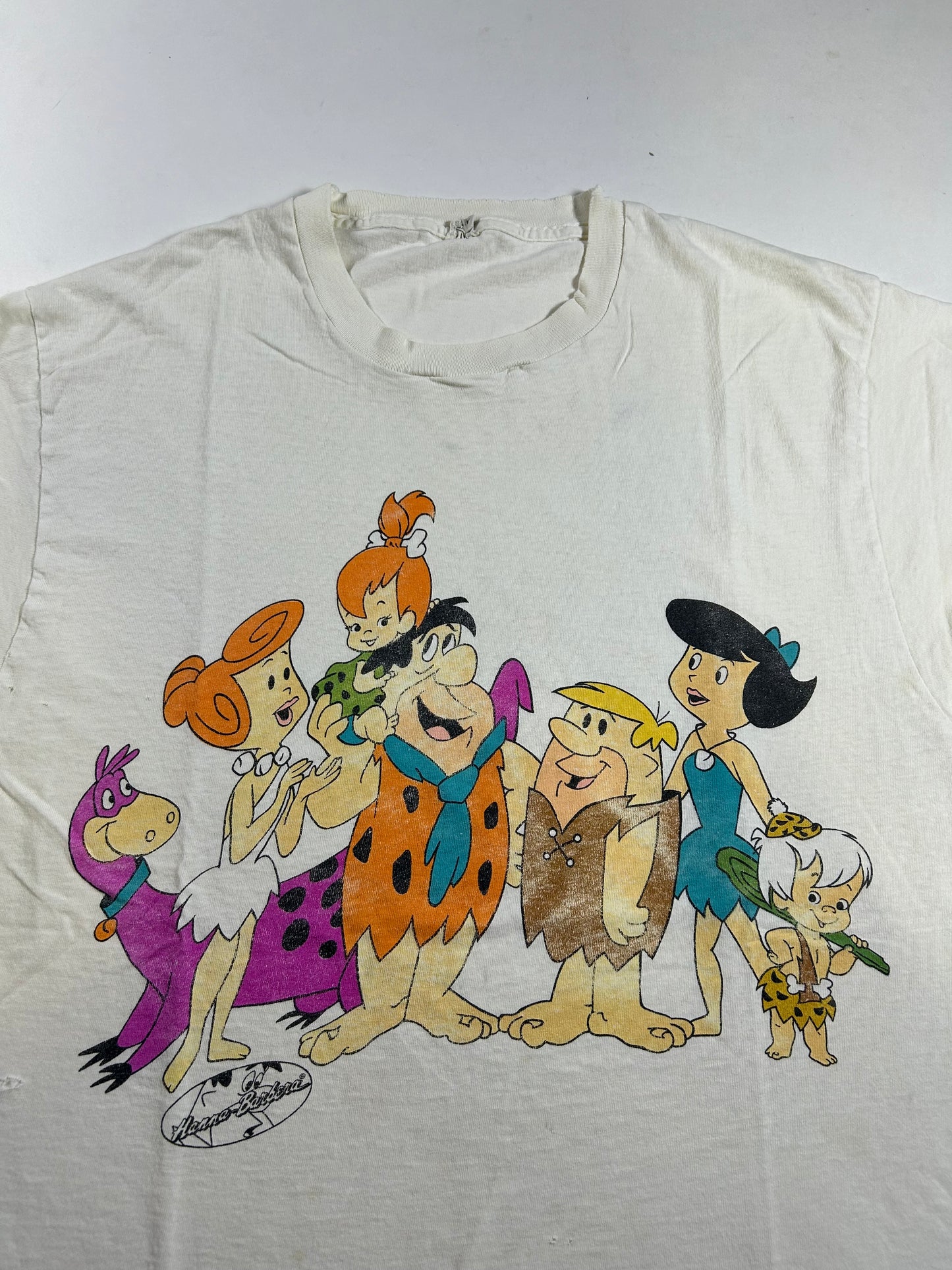 Vintage Flintstones Charters Cartoon Hanna-Barbera Made In USA Thrashed As Is 20.5x28 Inches Mediumish Fit