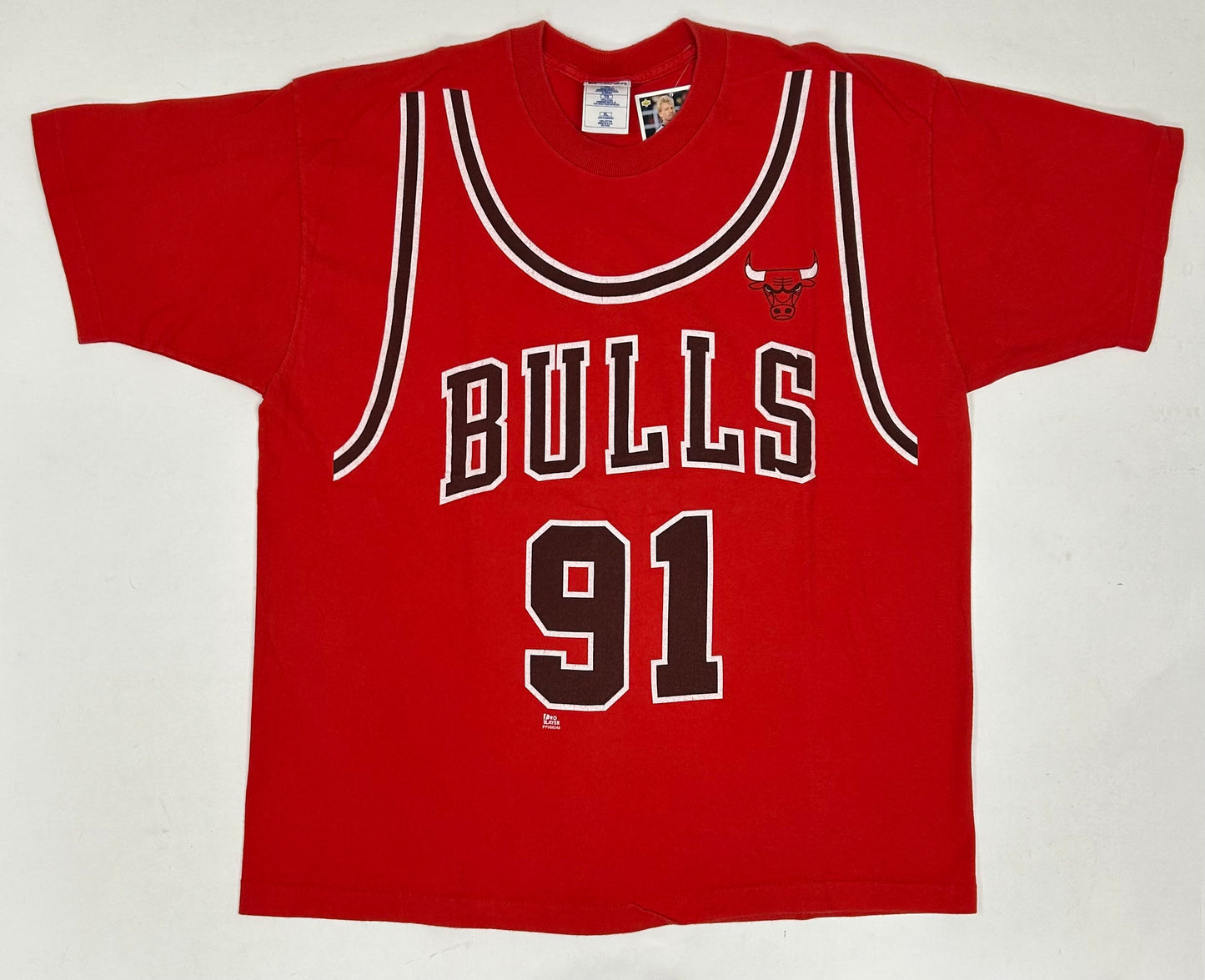 Vintage Pro Player Dennis Rodman Chicago Bulls Jersey Shirt Graphic T Shirt XL/2XL Fit 24.75x30.75 Inches