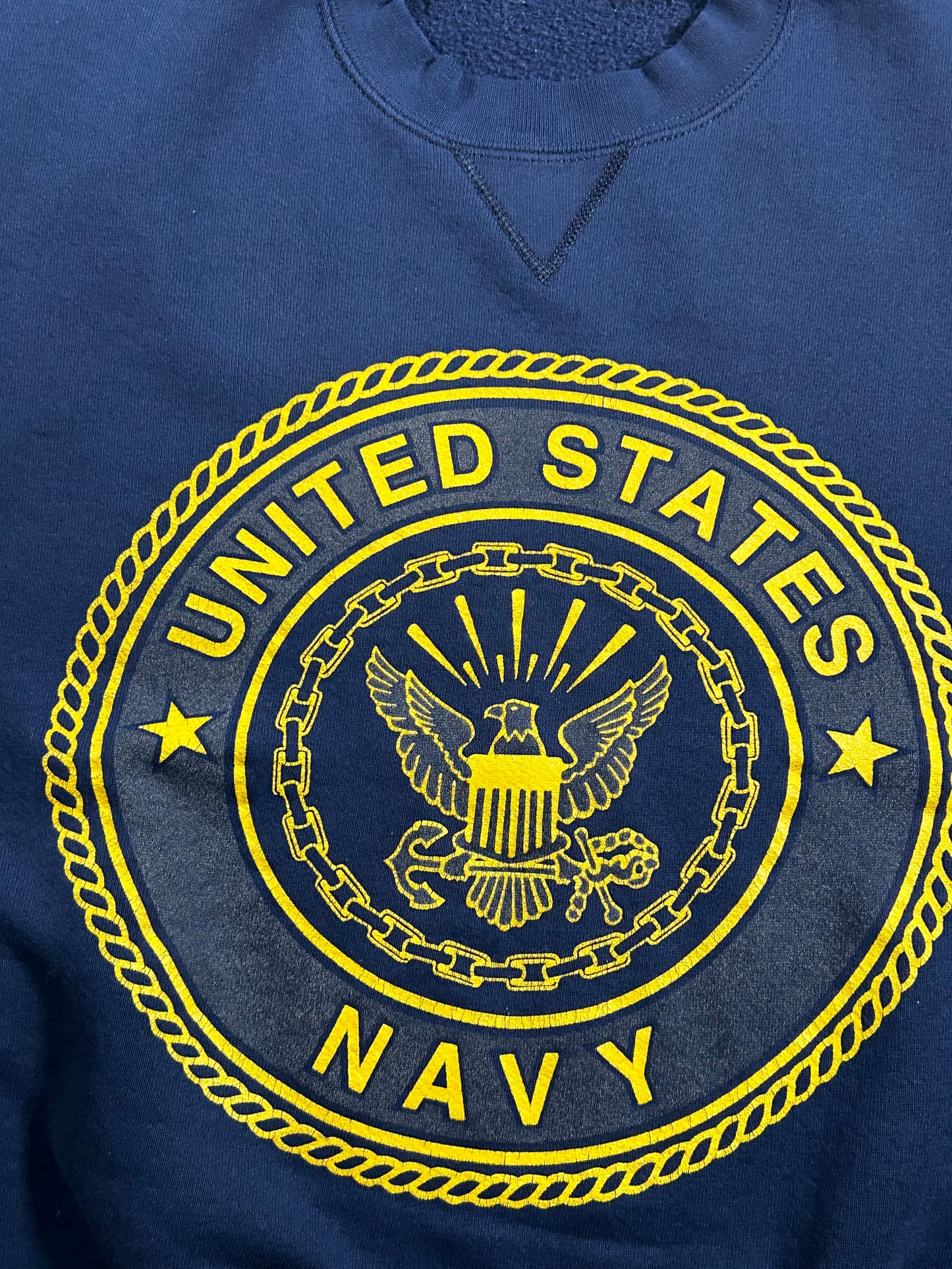 Vintage 90s United States Navy 3M Logo M.J. Soffe Sweatshirt Crewneck Small 19.75x24.5 Inches Navy