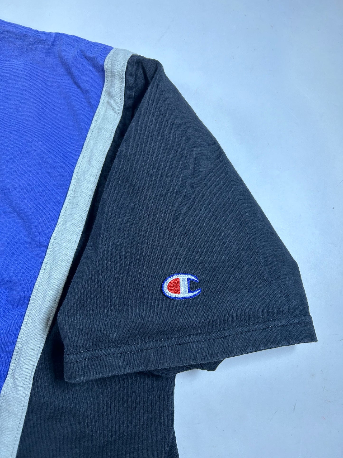 Vintage 90s New York Knicks Champion Authentic Shooting NBA Shirt XL 26x30.25 Inxhes As Is Has Faint Stain On Front Near V-Neck Area