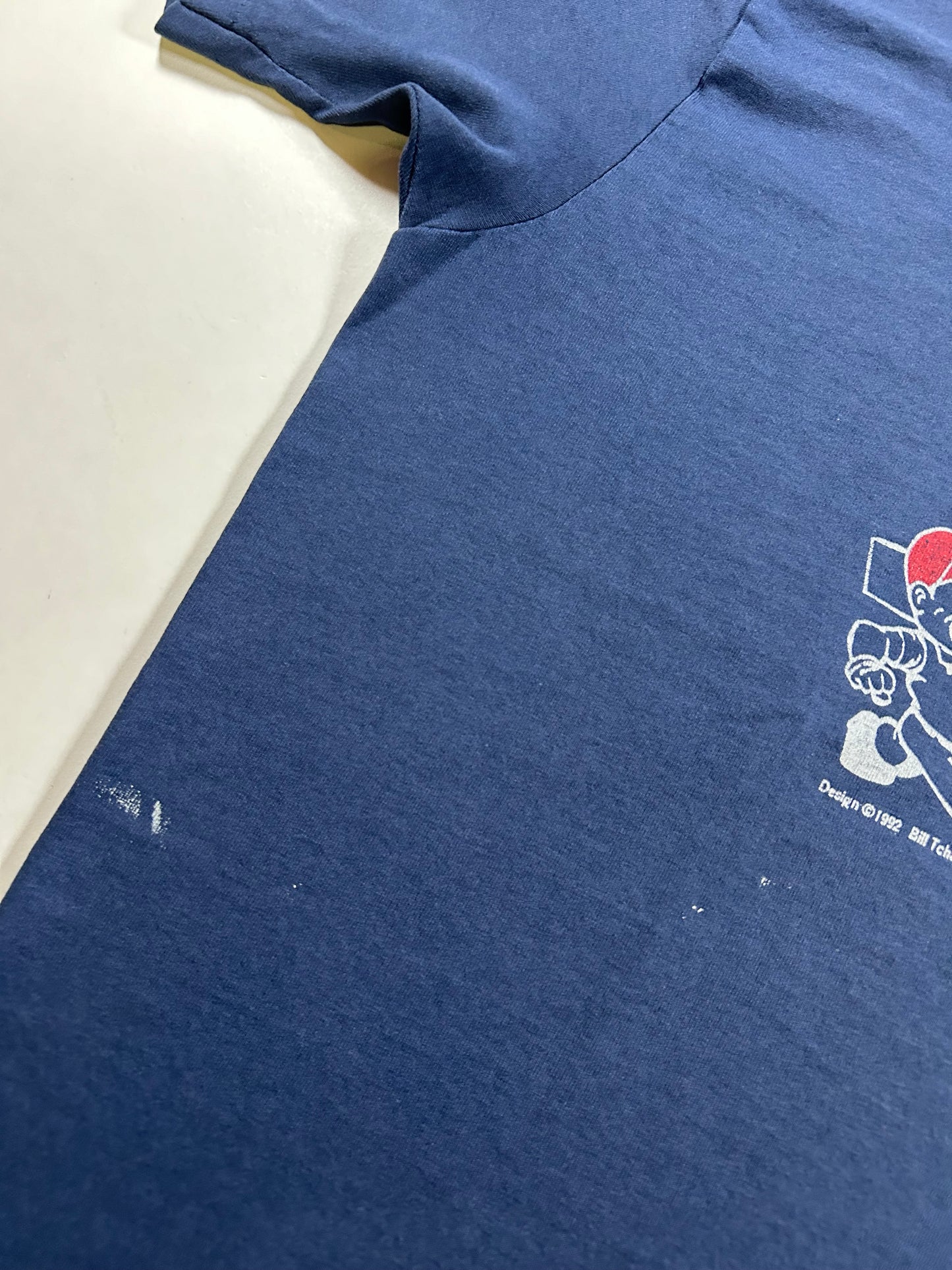 Vintage I Helped Build Main Street Market 1992 Promo Tee 2XL 26x29.25 Inches As Is