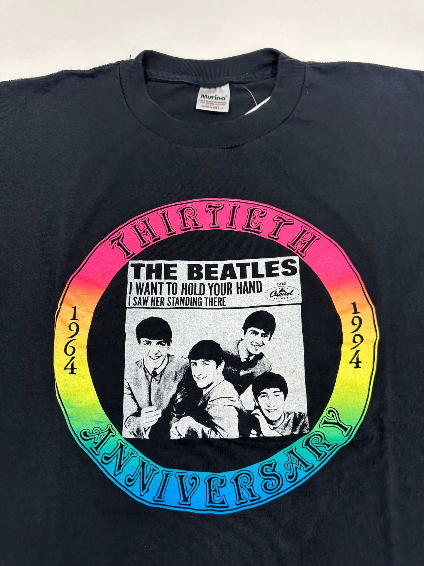 Vintage The Beatles Thirtieth Anniversary 1964-1994 Music Band Tee Large Rare 22x28.25 Inches