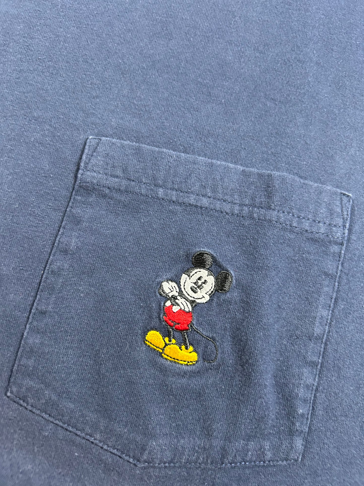 Vintage The Disney Catalog Mickey Mouse Embroidered Logo Pocket Tee Medium 21.5x28.25 Inches Big Fit As Is