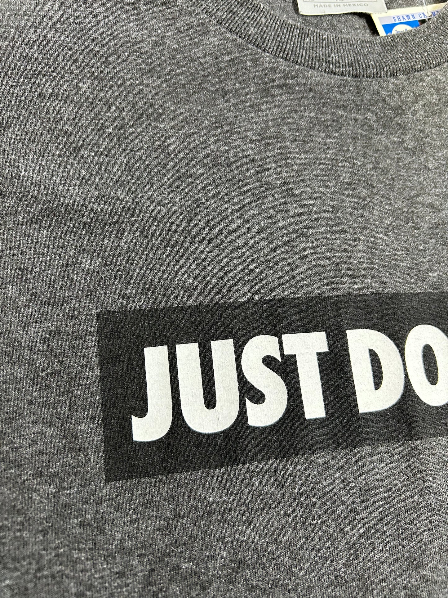 Vintage 00s Nike Just Do It. Box Logo Tee XL 23.5x31.25 Inches Dark Charcoal Gray
