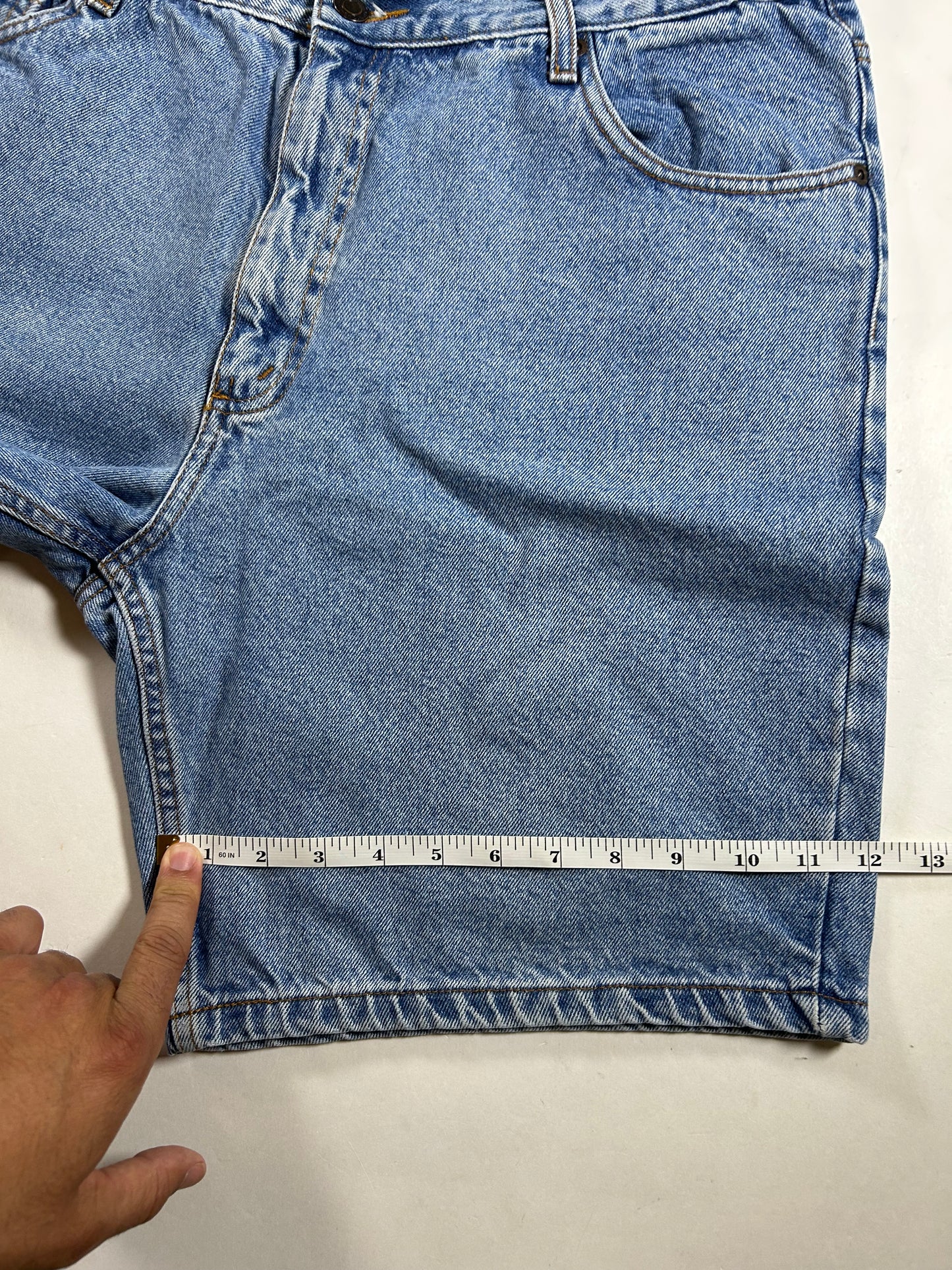 Vintage Two Pepper Mens Denim Jorts Blue Medium Wash 100% Cotton 36 18x20.5 Inches