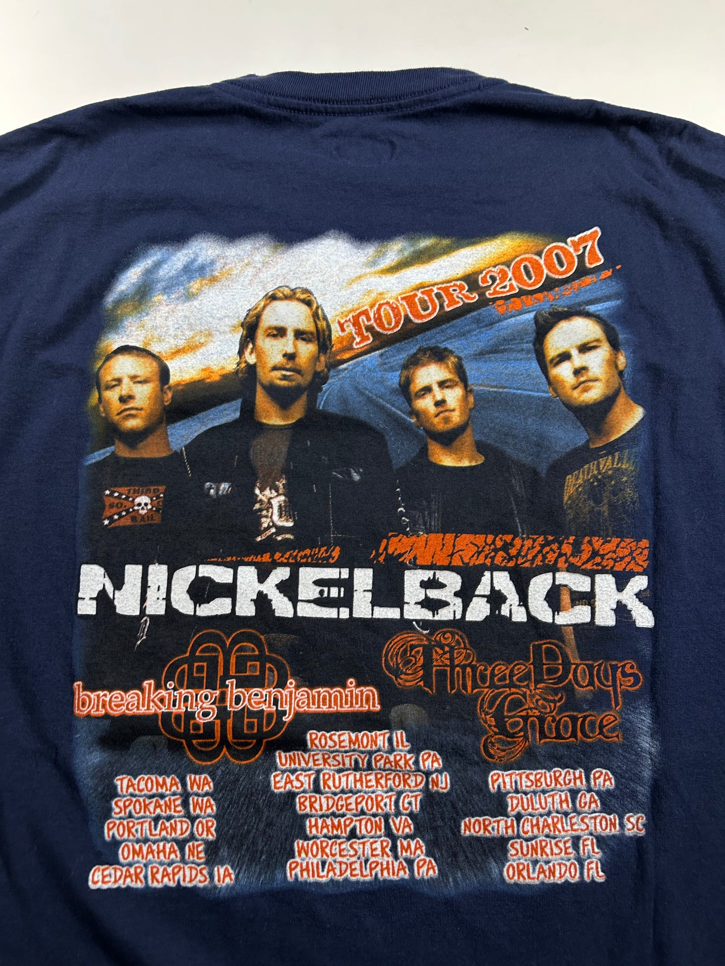 Vintage Nickelback Shirt All The Right Reasons Tour 2007 Tee Parking Lot XL/L 23.25x30.75 Inches