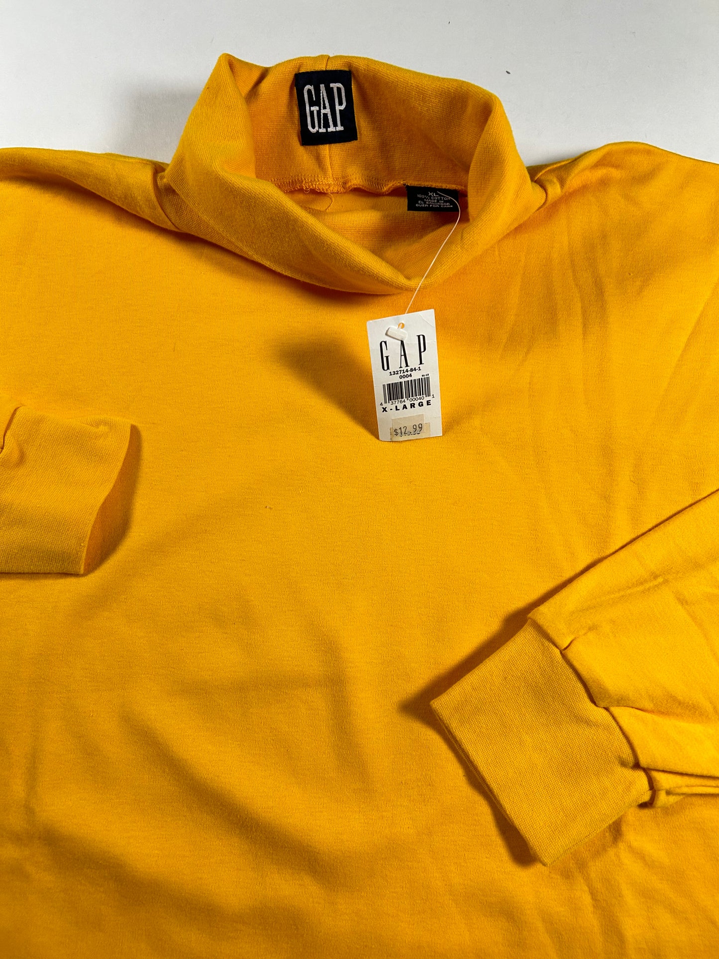 Vintage GAP Turtleneck Long Sleeve Shirt Golden Yellow Men’s XL Brand New 23.75x29.25 Inches