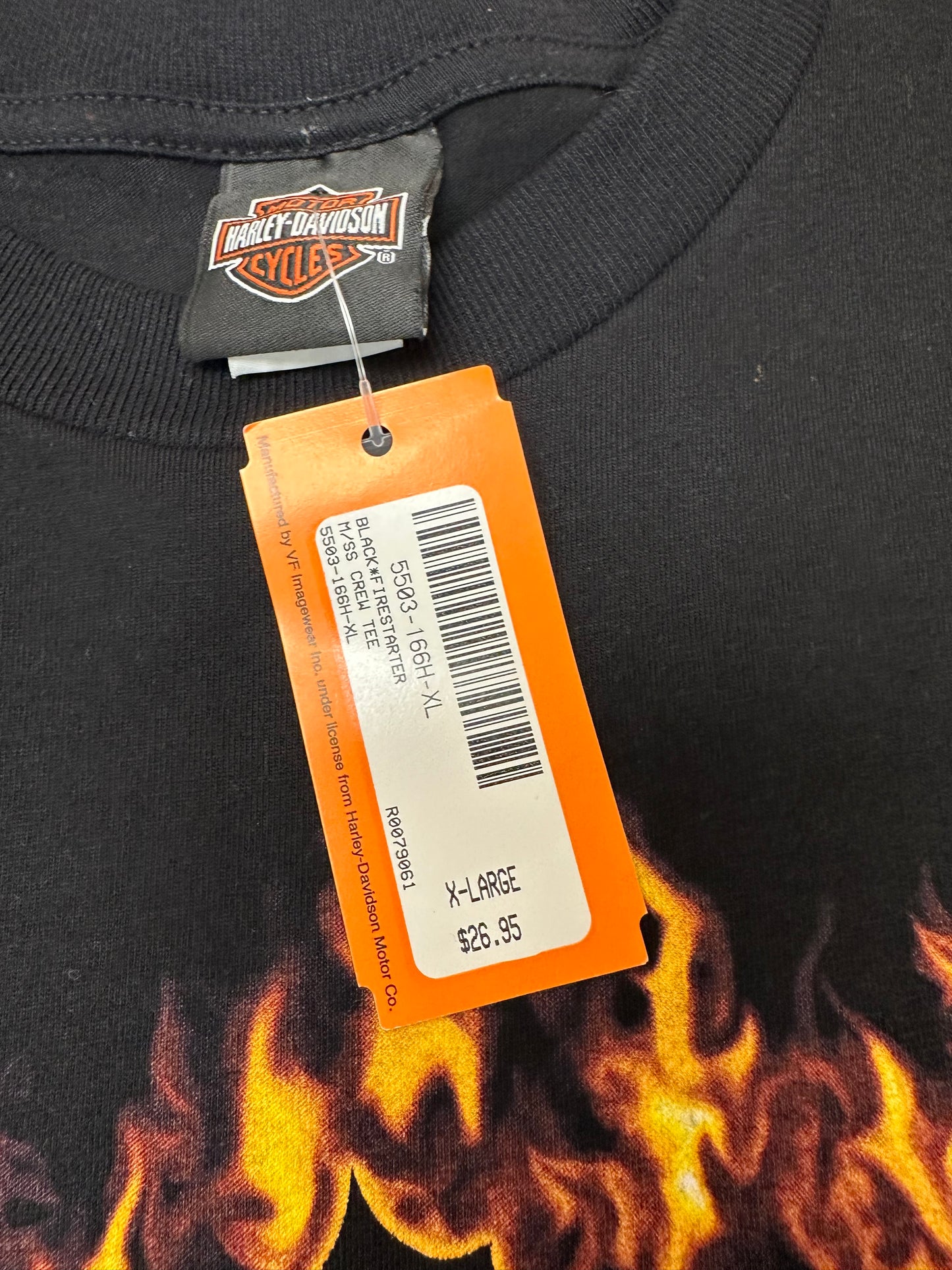 2006-2007 Harley Davidson Motorcycles Fire Starter Bruce Rossmeyer’s Boca Raton Florida Dealer Tee XL 23.5x33 Inches DS Brand New Old Stock