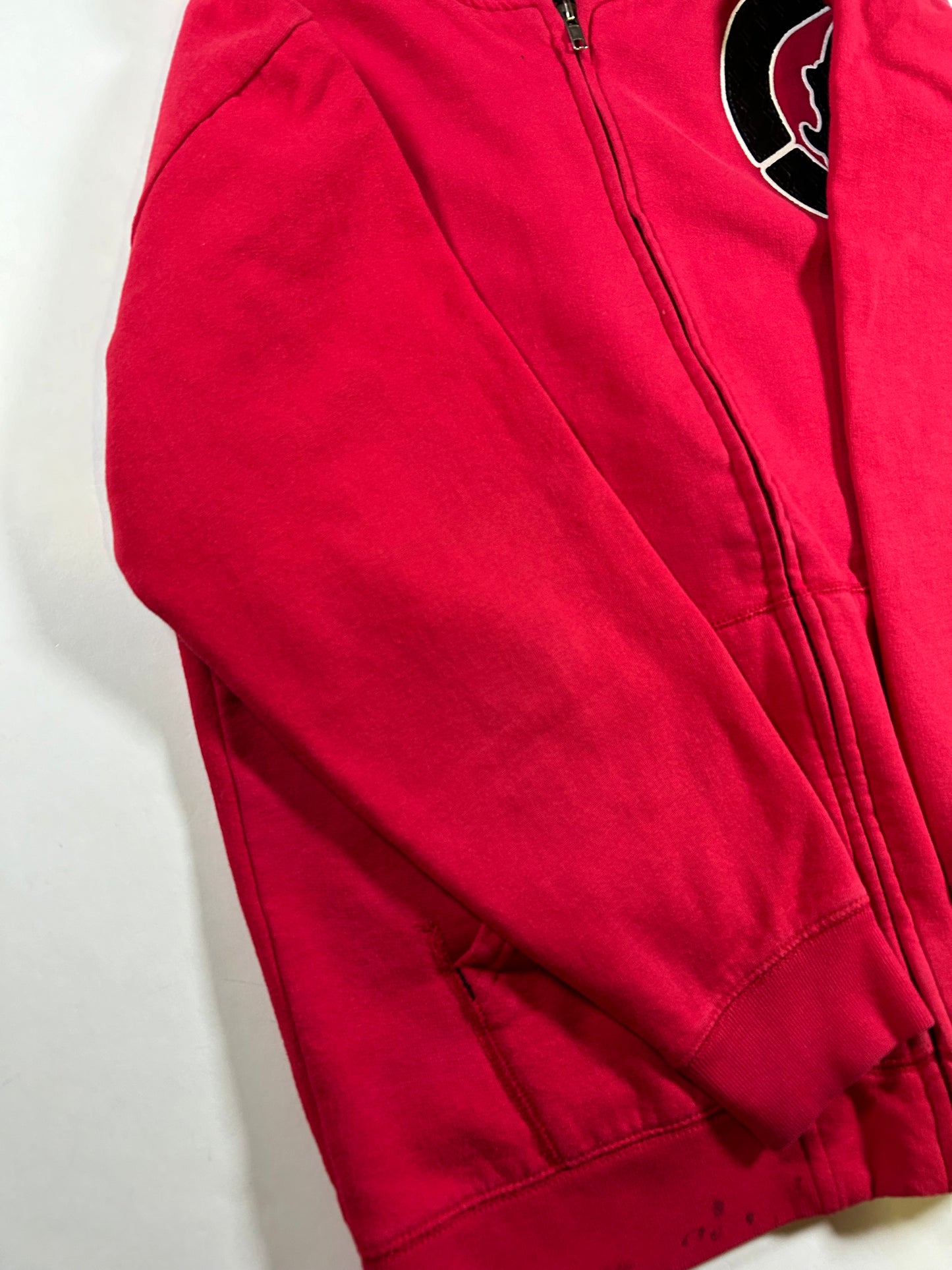 Vintage Eckō Unltd. Raw & Uncut Zip Hooded Sweatshirt Medium 22.75x27.5 Inches Red As Is