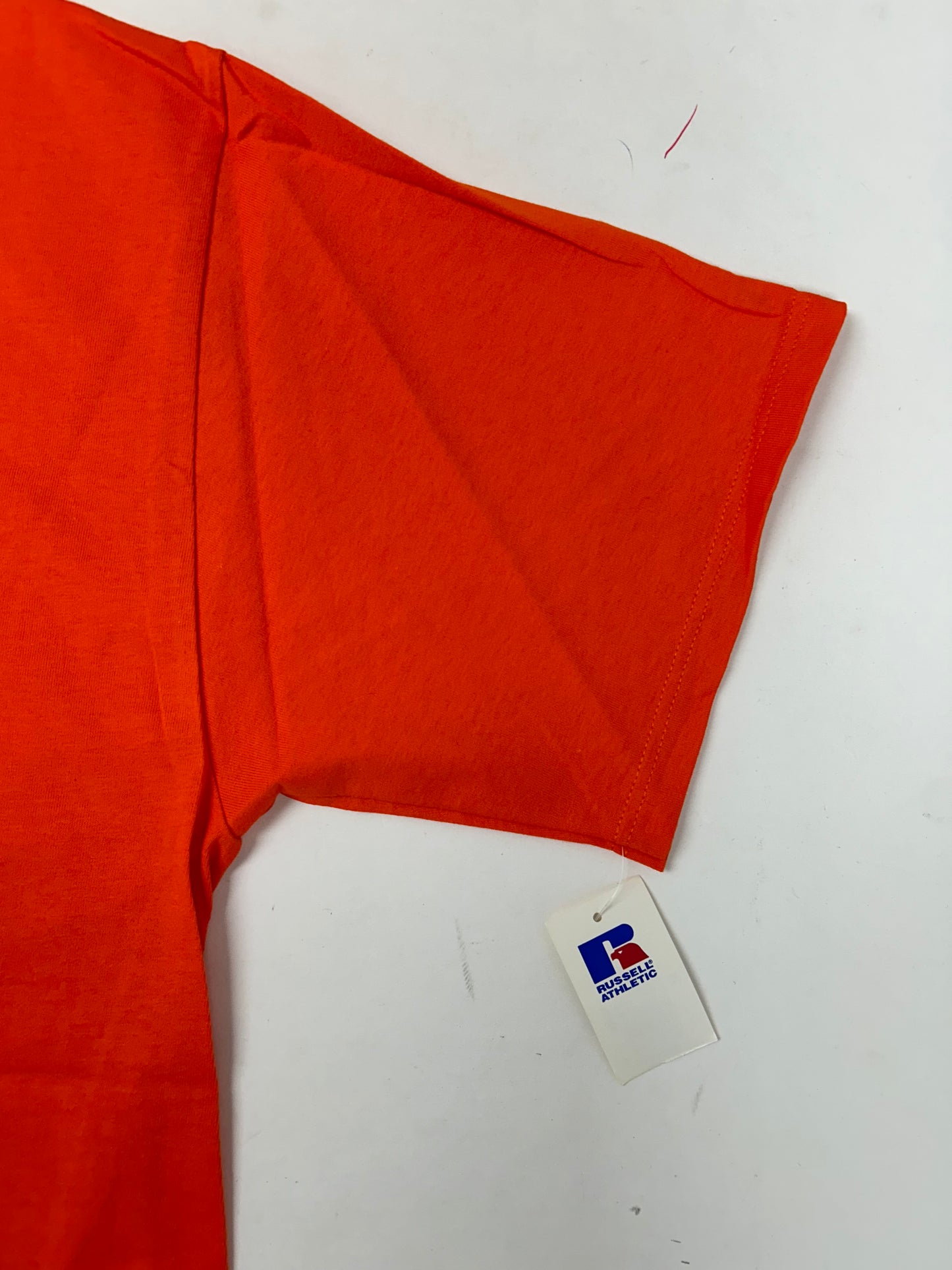 Edgewood NJ first edition “Deeper Than The Roots.” Tee XL 23.25x32.25 Inches 90s Russell Athletic USA Made 100% Cotton In Orange