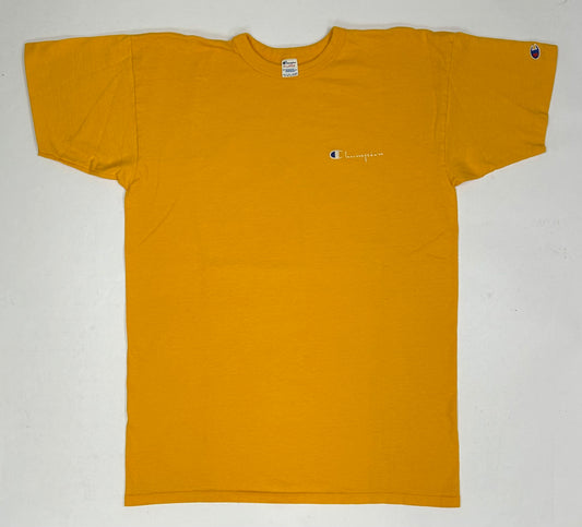 Vintage Champion Chest Script Essential Tee Tagged XL Can Fit Large 22.5x31.75 Inches Made In USA