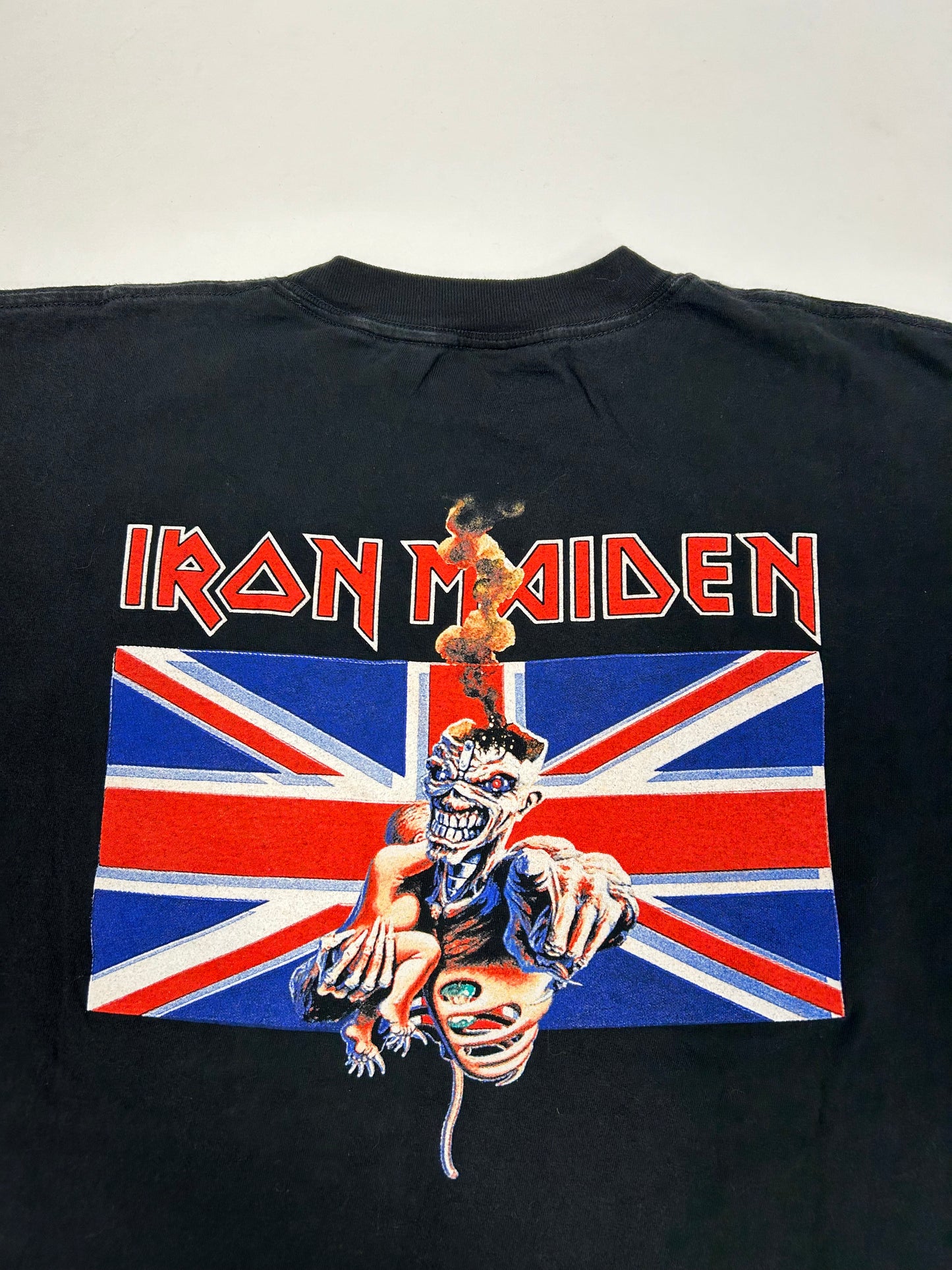 Vintage Iron Maiden Don’t Walk Eddie Motorcycle Graphic Music Band AOP Graphic Tee XL 24.5x28.5 Inches Tultex Tag