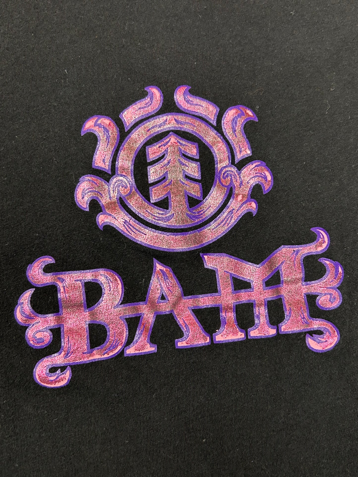 Vintage Bam Margera Element Skateboards Foil Logo Women’s Skate Tee Women’s Small 14.25x20.25 Inches 2000s