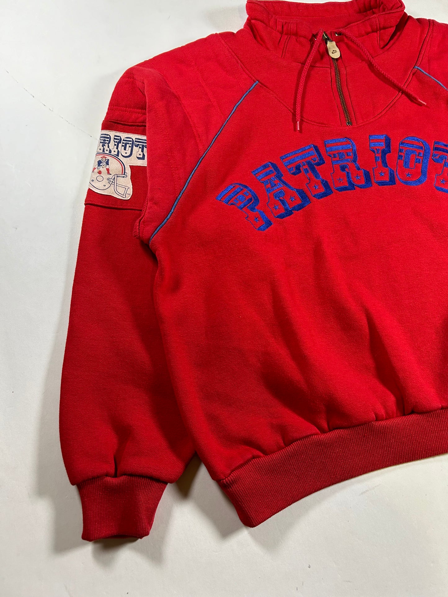 Vintage Nike NFL Quarter Zip Jacket New England Patriots Large 25.75x25.75 90s