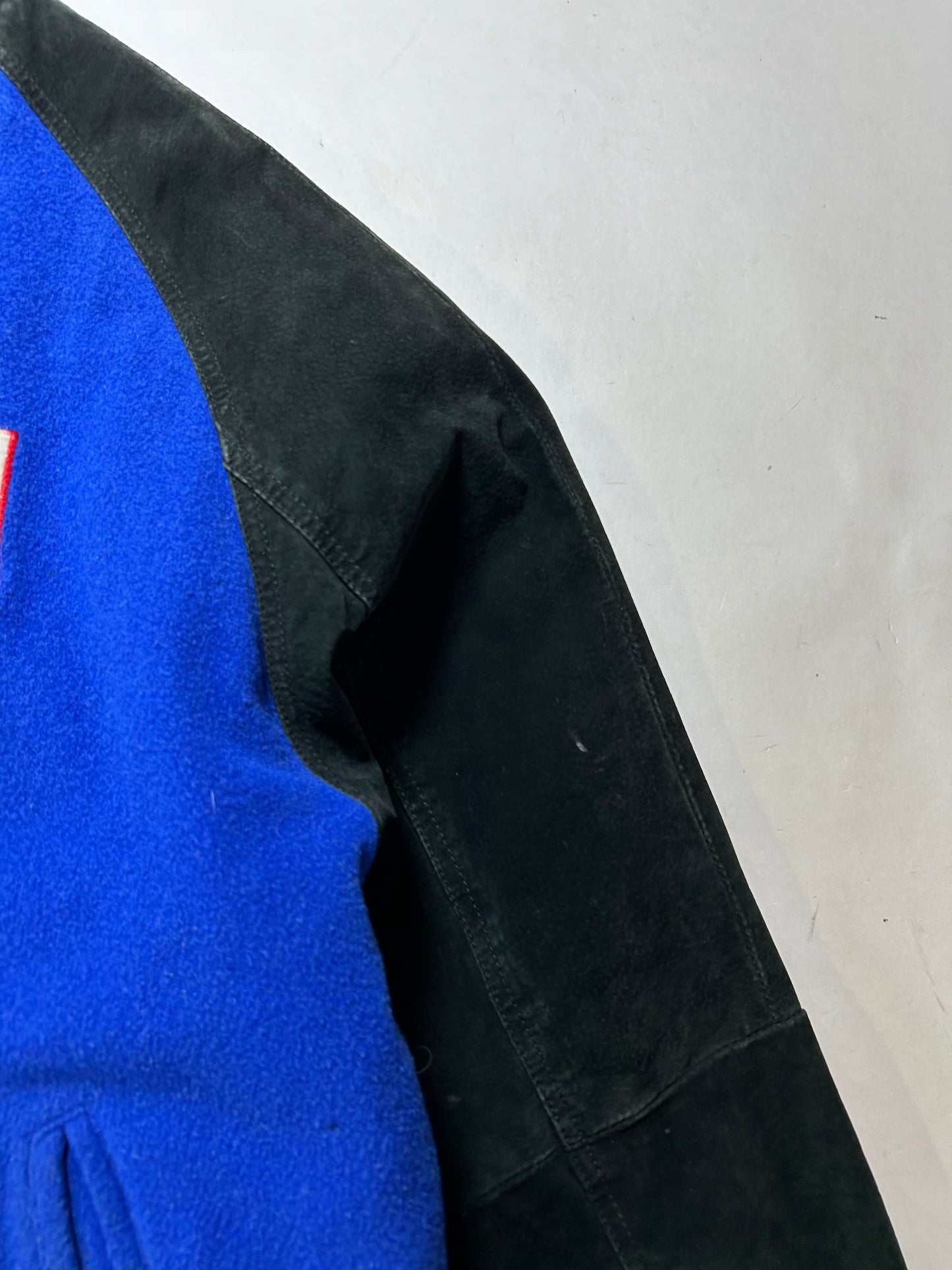 Vintage 00s NFL New York Giants Zip Varsity Jacket Style Jacket Large 27.25x28.75 Inches Has Wear As Is