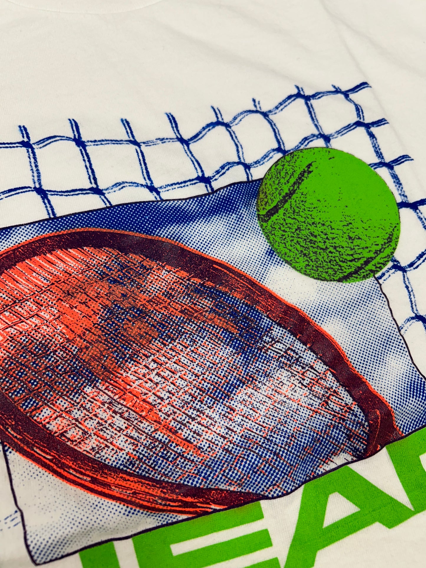 Vintage Head Tennis Brand Logo Tee 90s Stedman Tennis Racquet White Large/Medium Fit 20.75x28.5 Inches