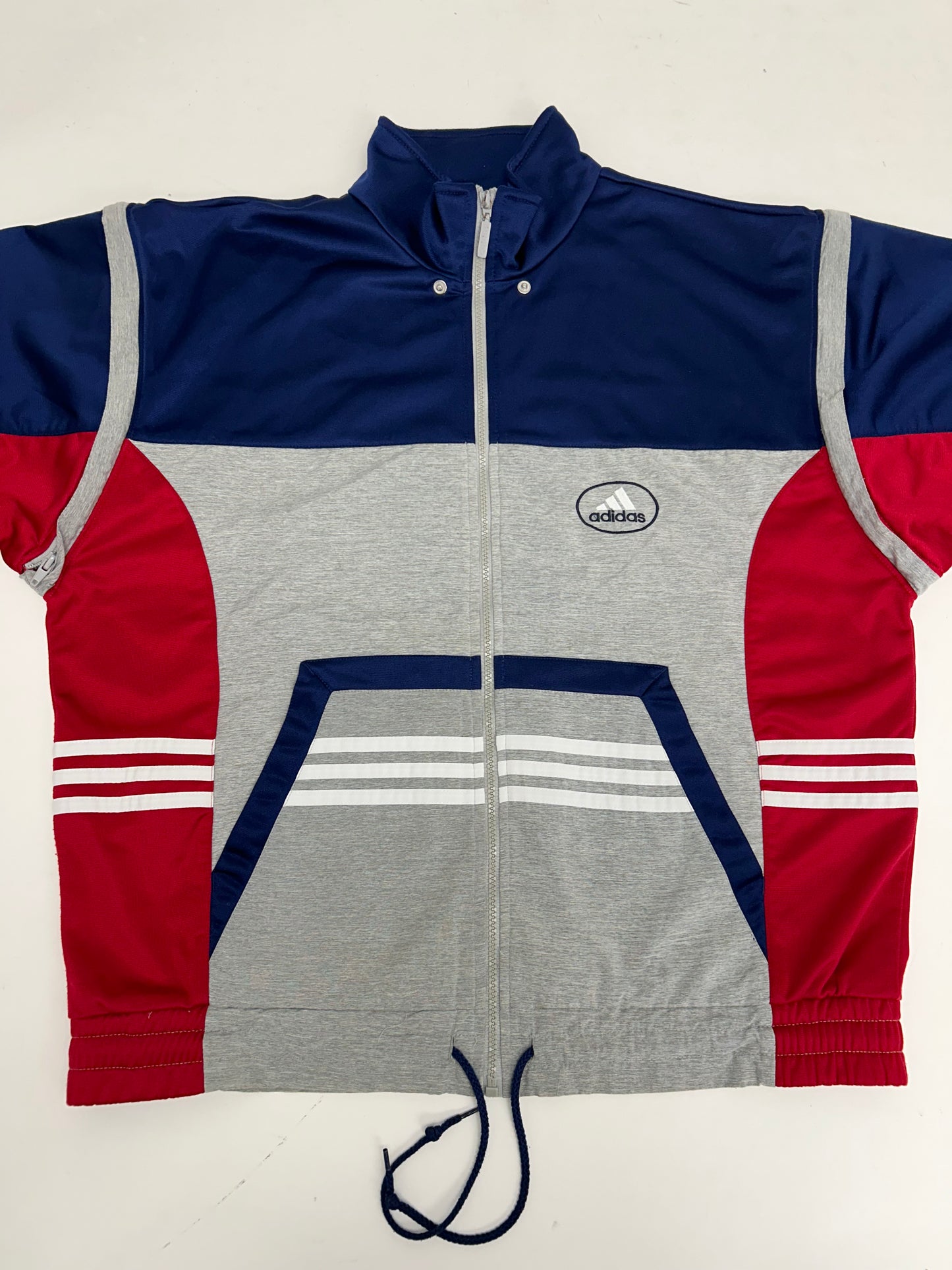 Vintage Adidas Track Jacket Zip Off Sleeves Medium 25x27.75 Inches Three Stripes