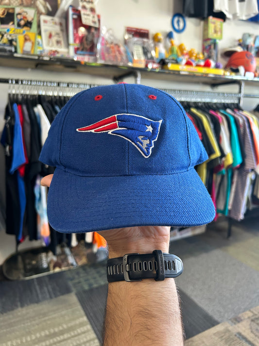 Vintage Logo Athletic New England Patriots Plain Logo NFL SnapBack Hat Has Some Wear On Snaps As Is Still Wearable