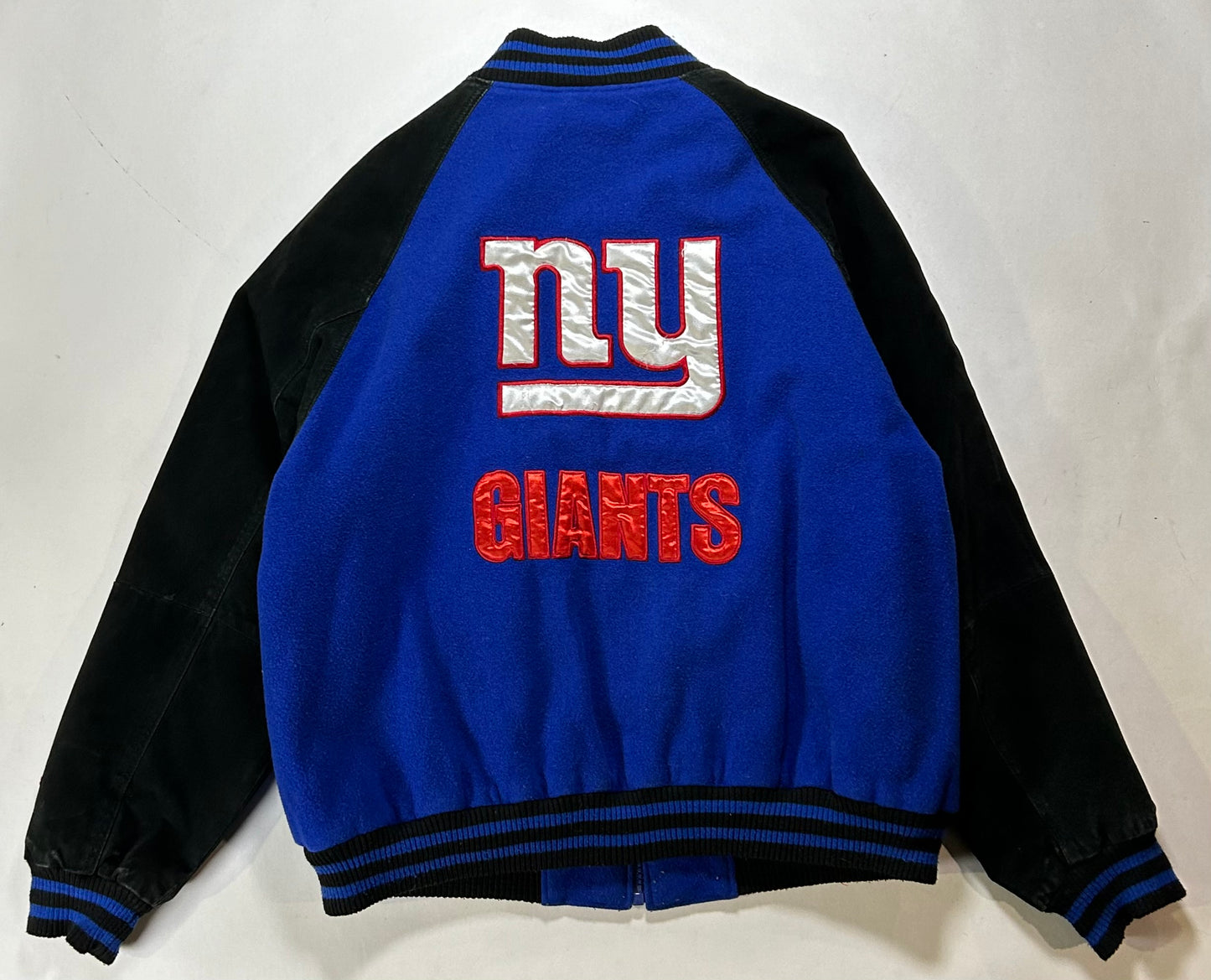 Vintage 00s NFL New York Giants Zip Varsity Jacket Style Jacket Large 27.25x28.75 Inches Has Wear As Is