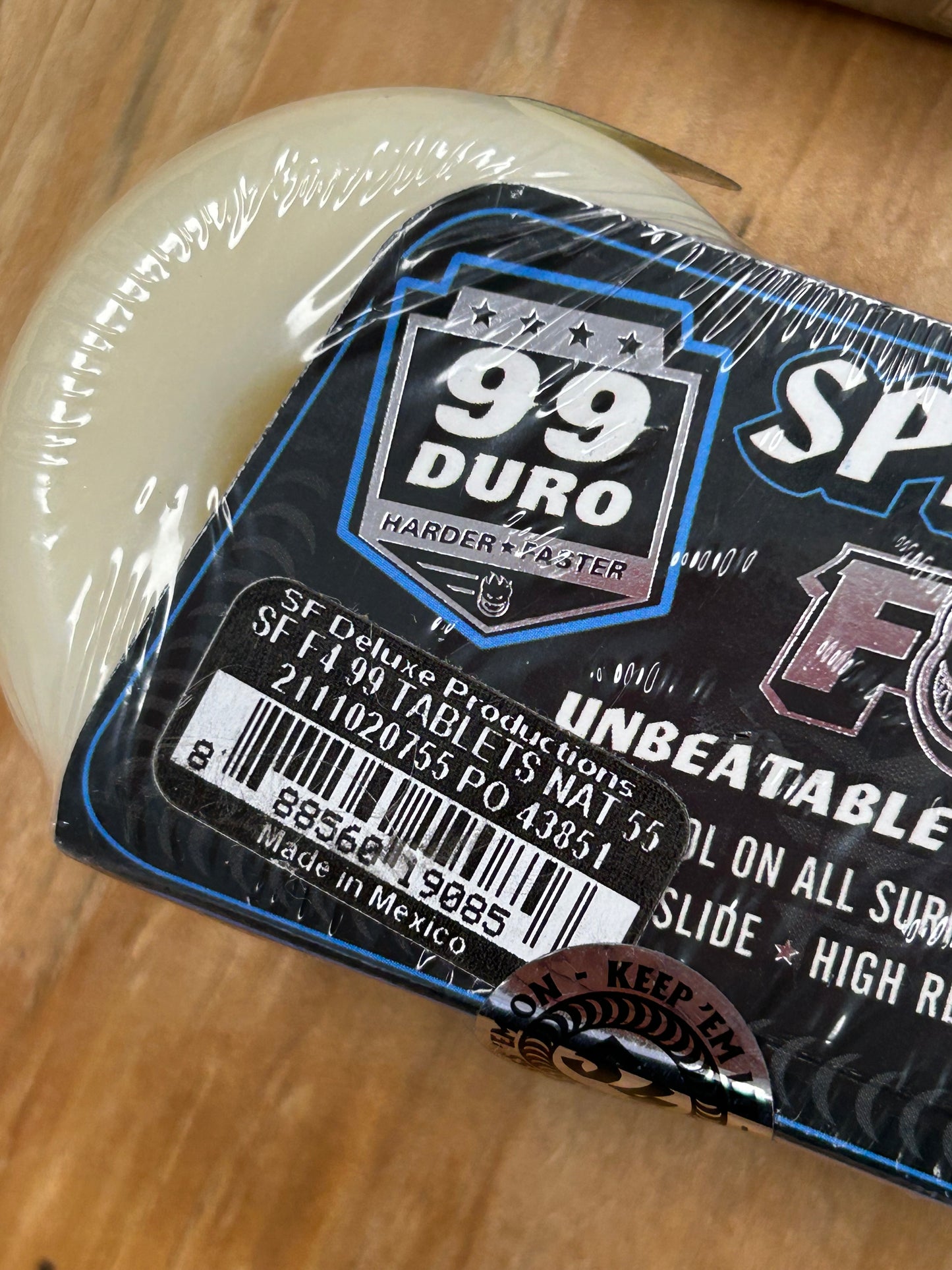 Spitfire Formula 4 Tablets 99 Duro 55 MM White/Blue Wheel