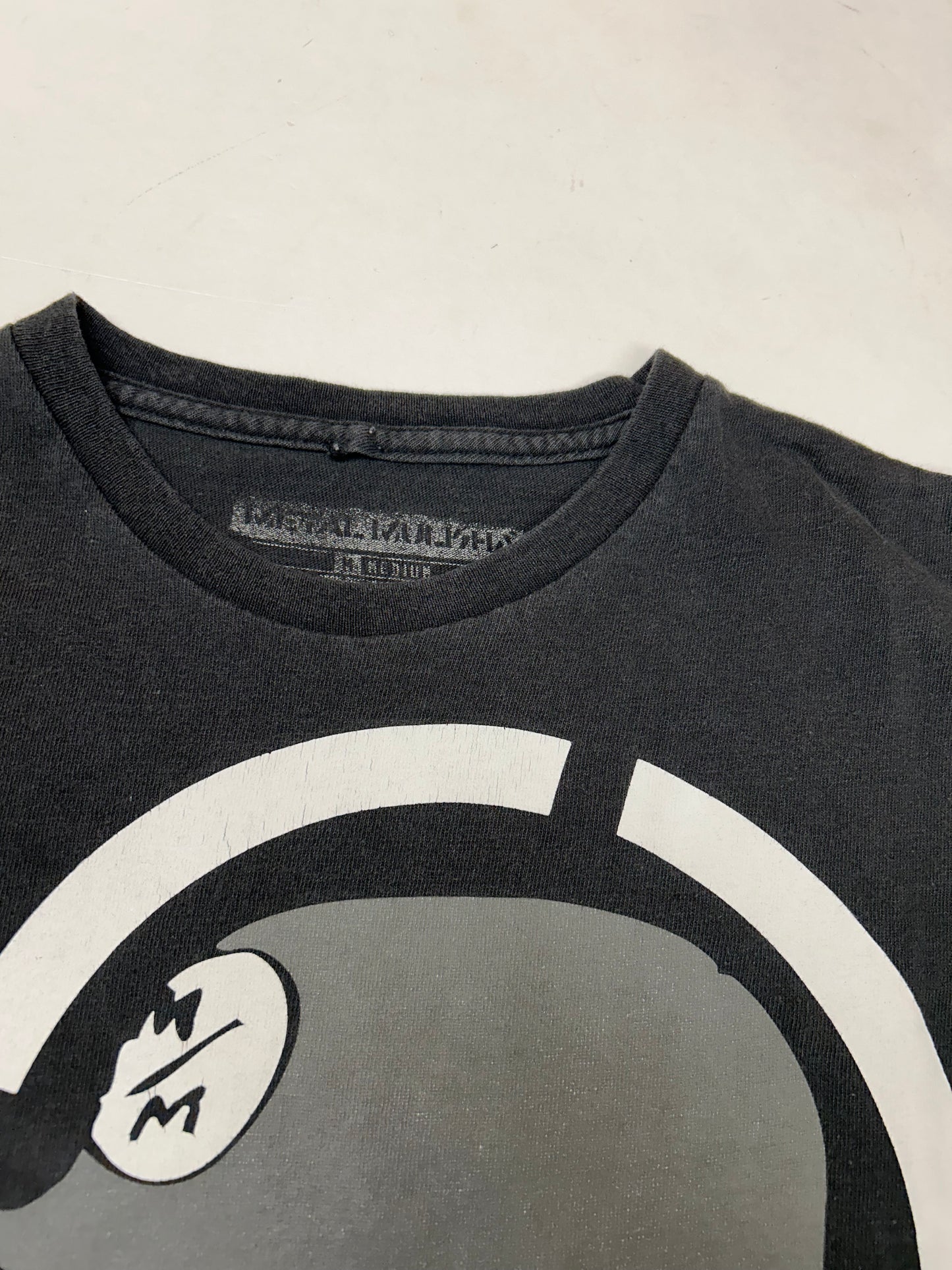 Vintage 00s Metal Mulisha Skull Sergeant Motocross Dirt Biking Shirt Meidum 19.5x25.75 Inches Faded Black As Is